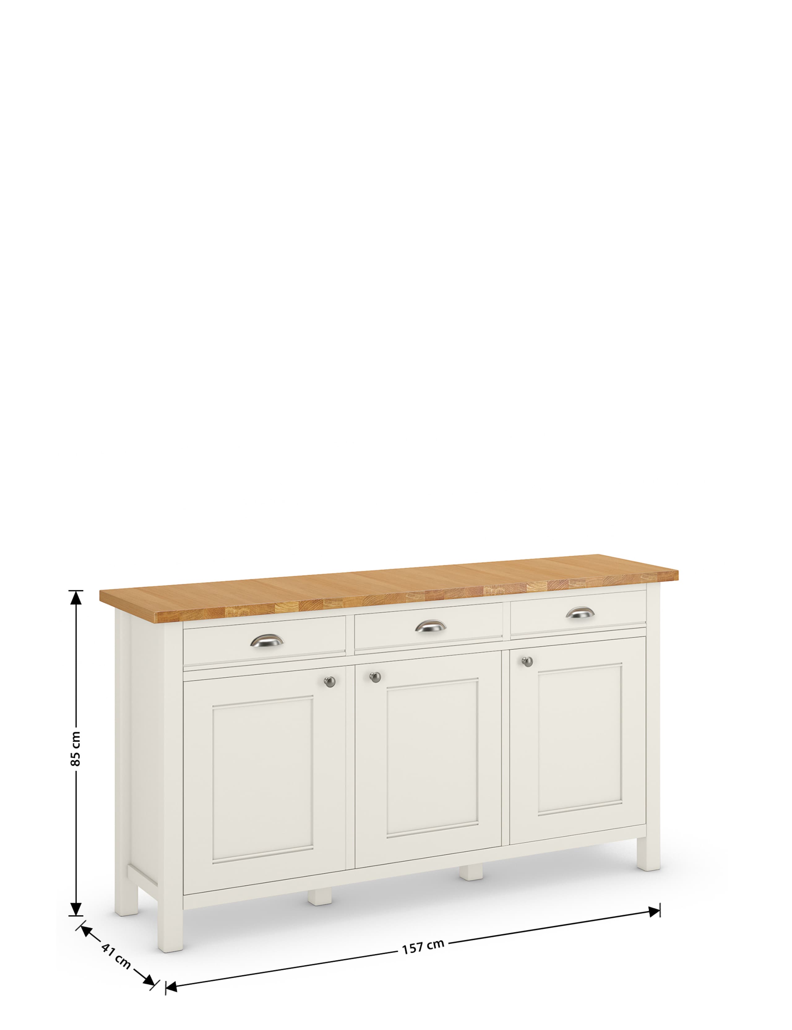 Padstow Ivory 3 Door Sideboard 6 of 7