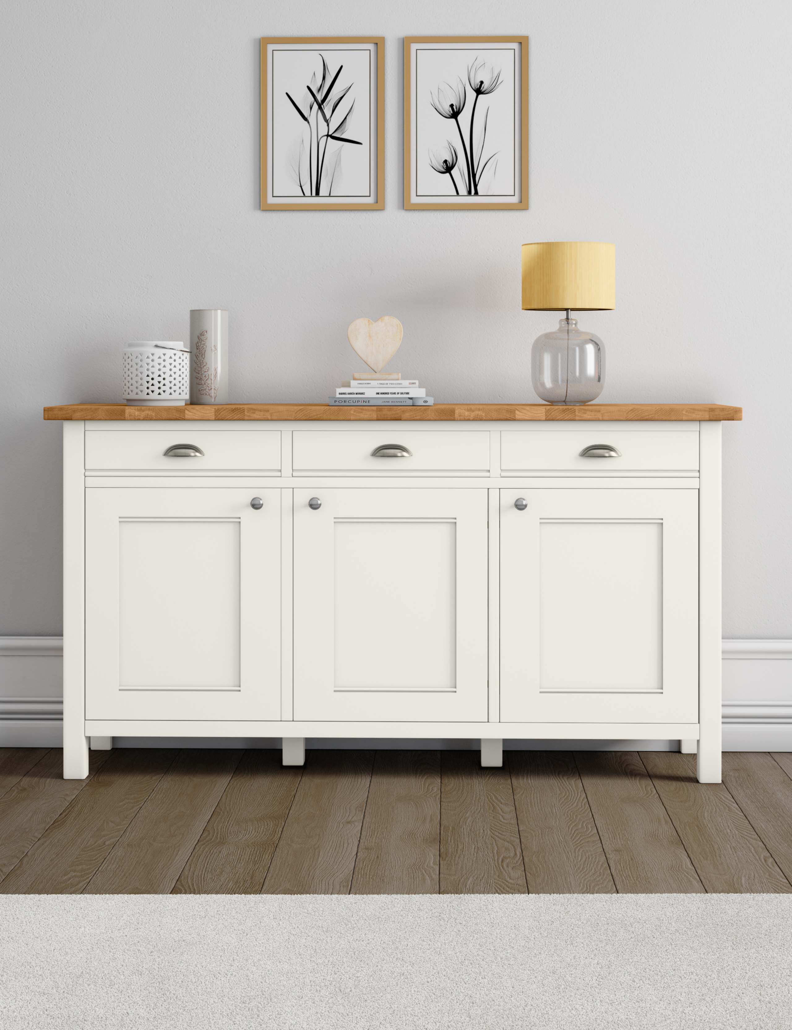 Padstow Ivory 3 Door Sideboard 2 of 7