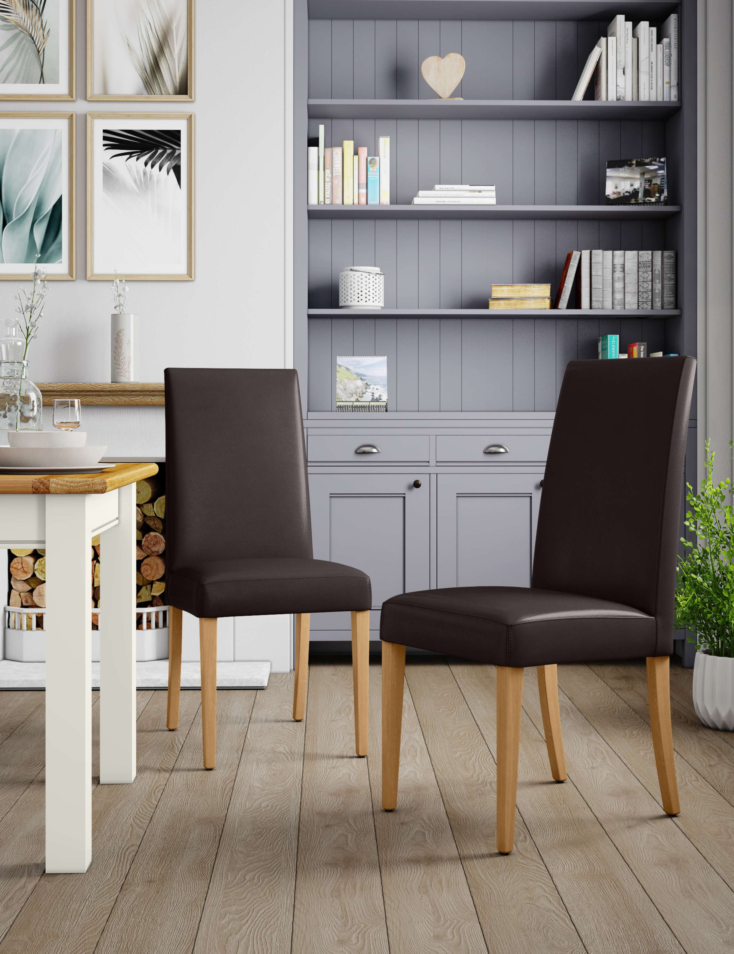 Set of 2 Alton Leather Chairs 1 of 7