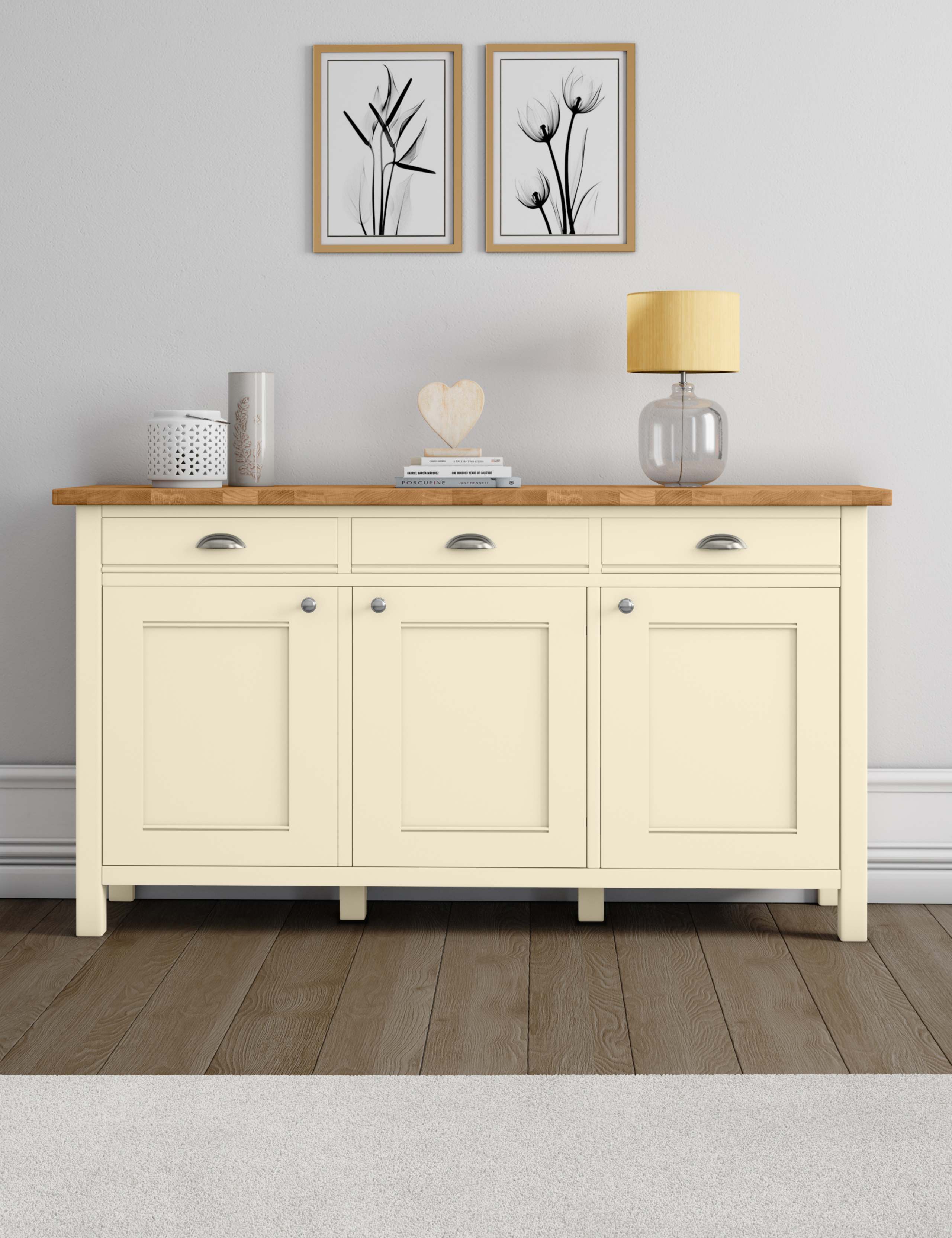 Padstow 3-Door Sideboard Cream 2 of 7