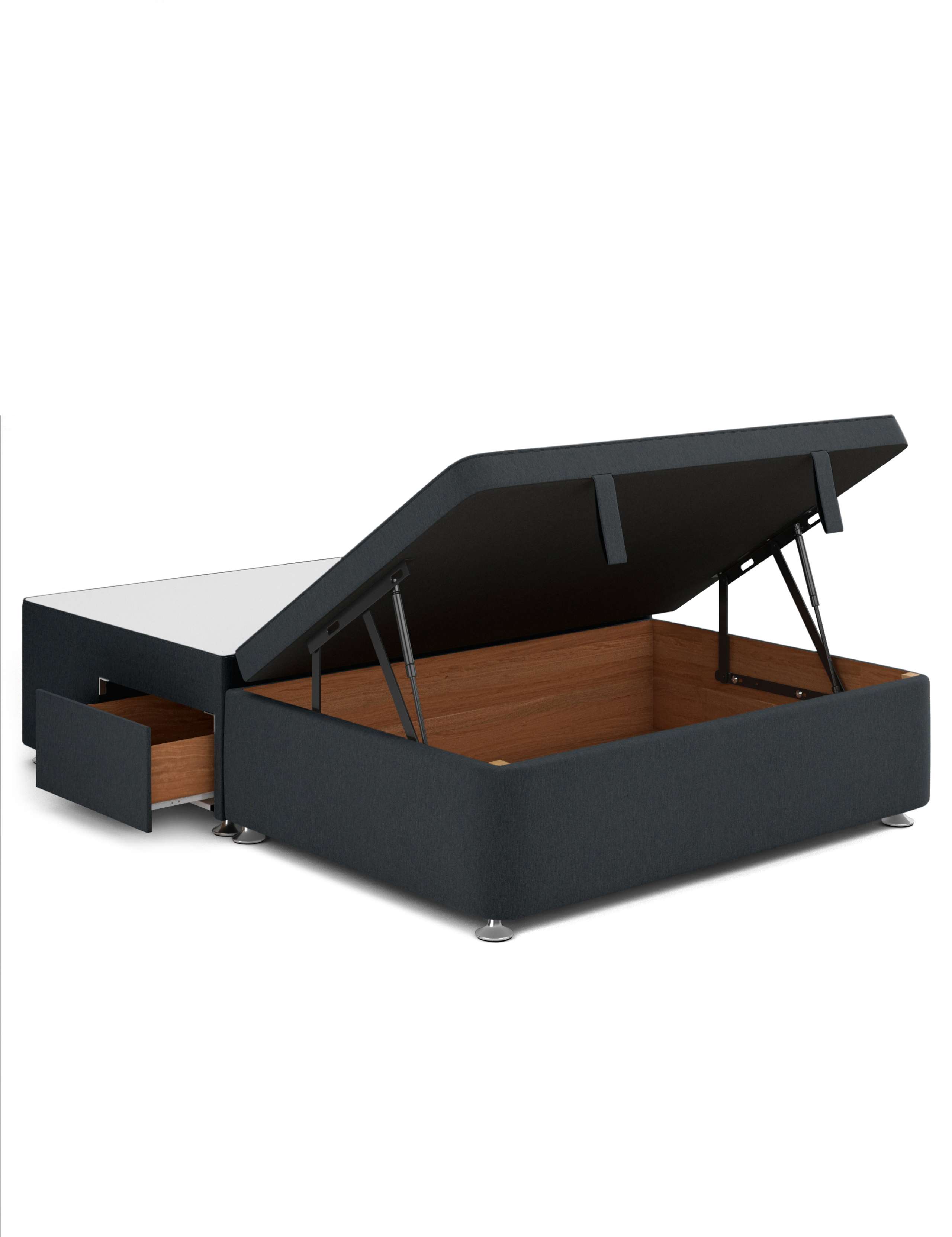 Half end ottoman divan with 2 small drawers 4 of 5