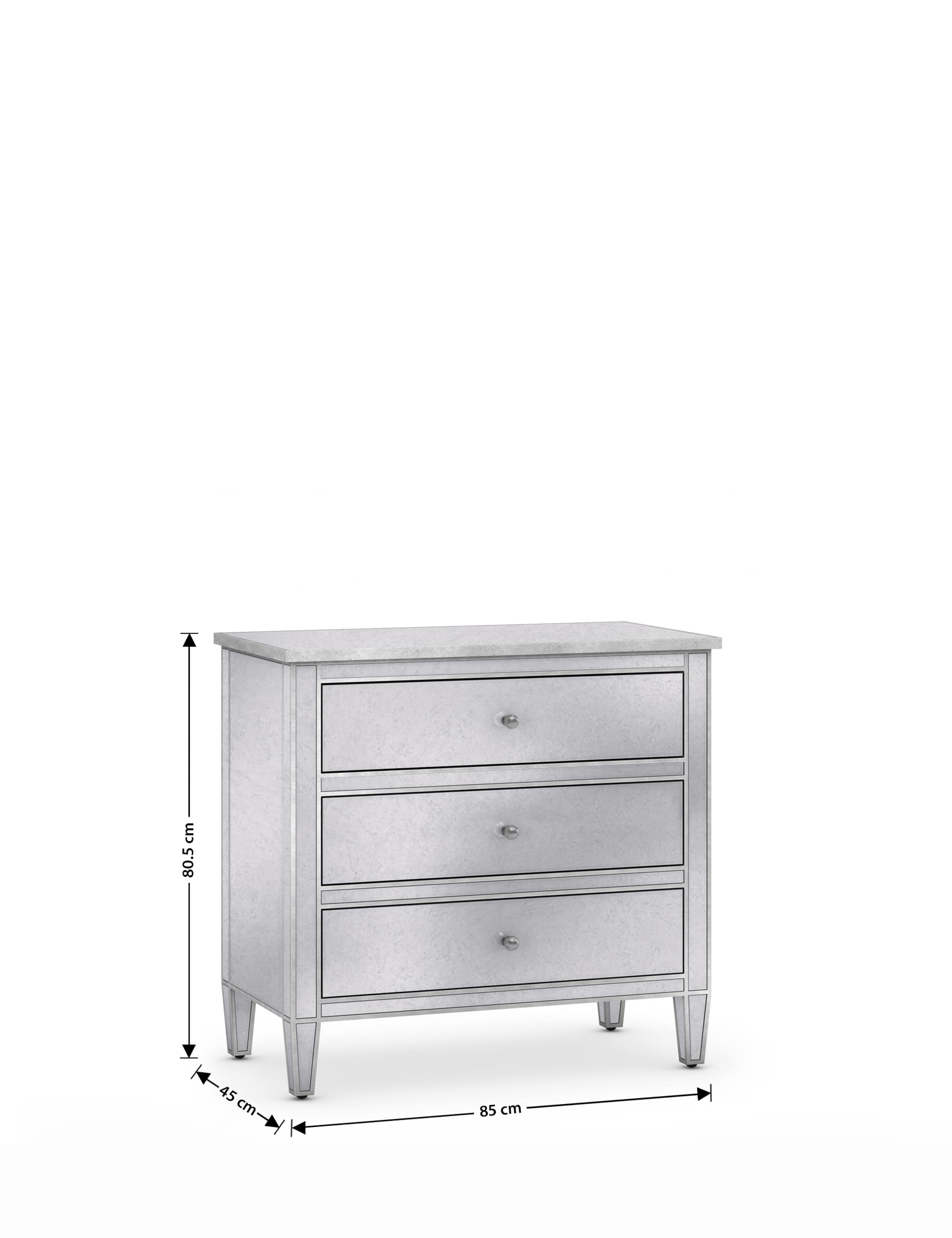 Evelyn 3 Drawer Chest Silver 8 of 9