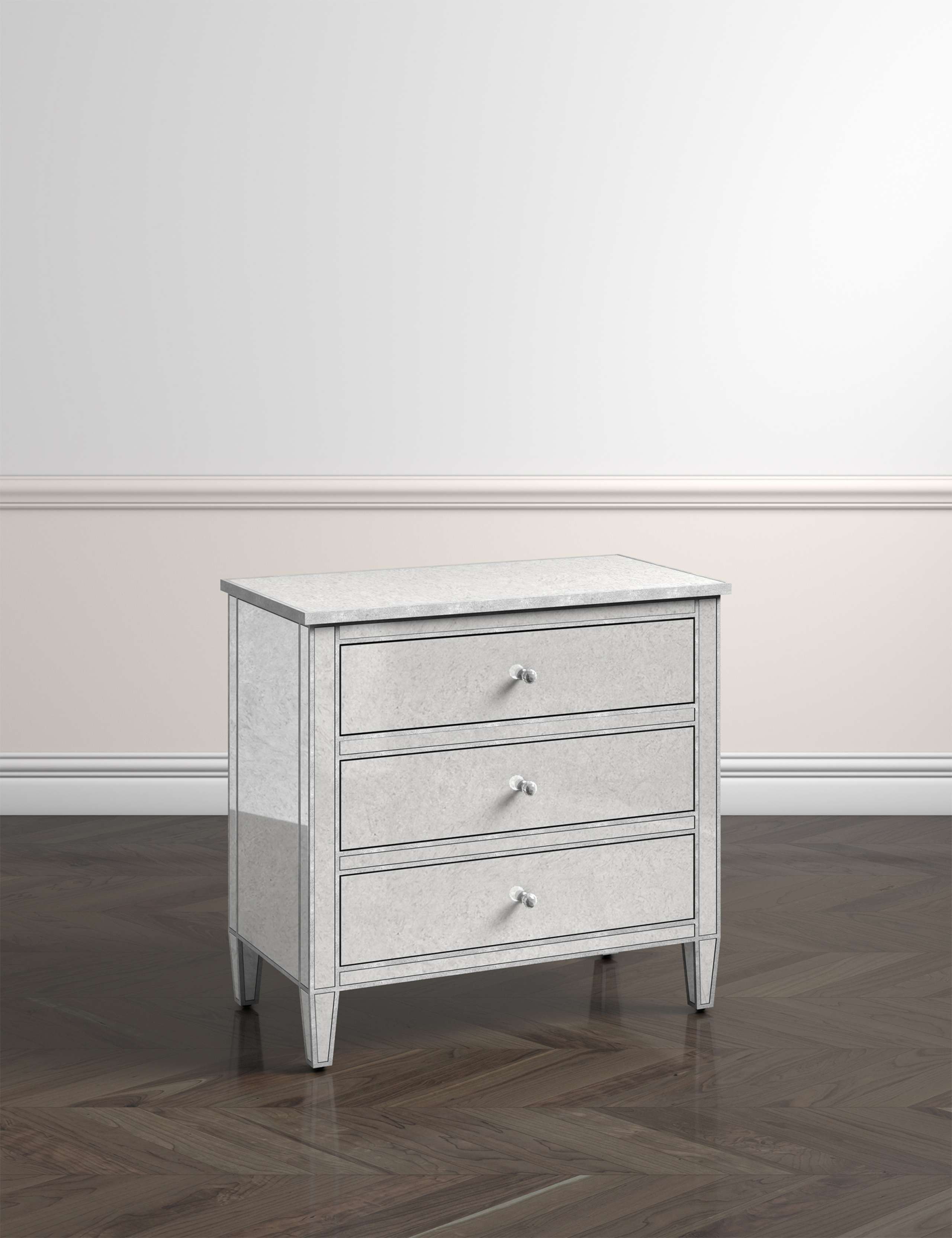 Evelyn 3 Drawer Chest Silver 2 of 9