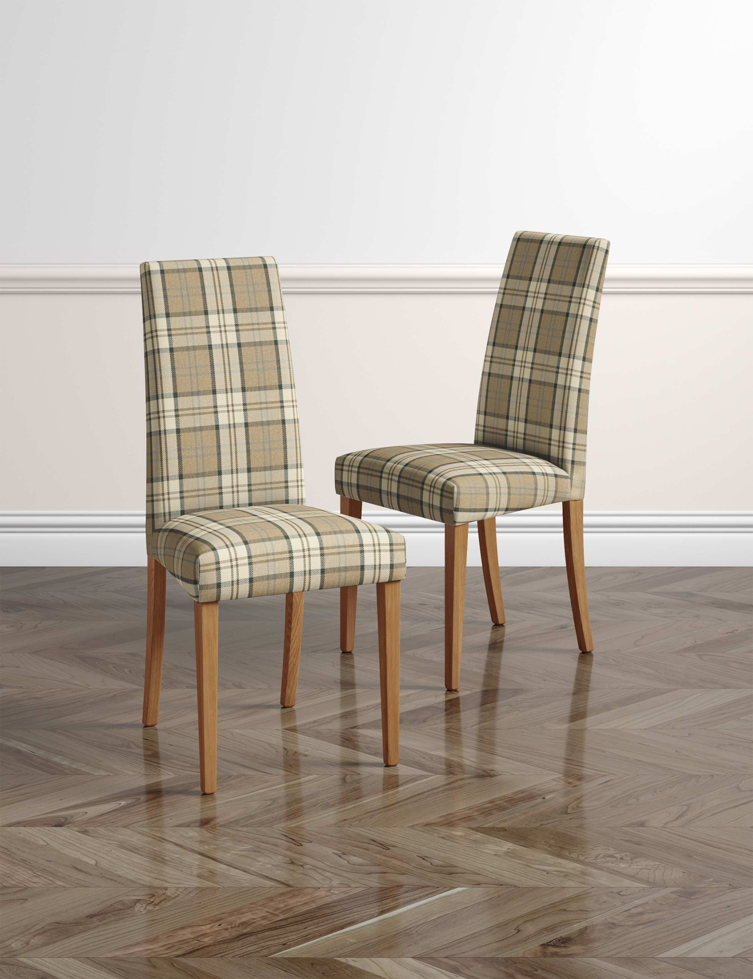 Set of 2 Denford Checked Dining Chairs 2 of 8