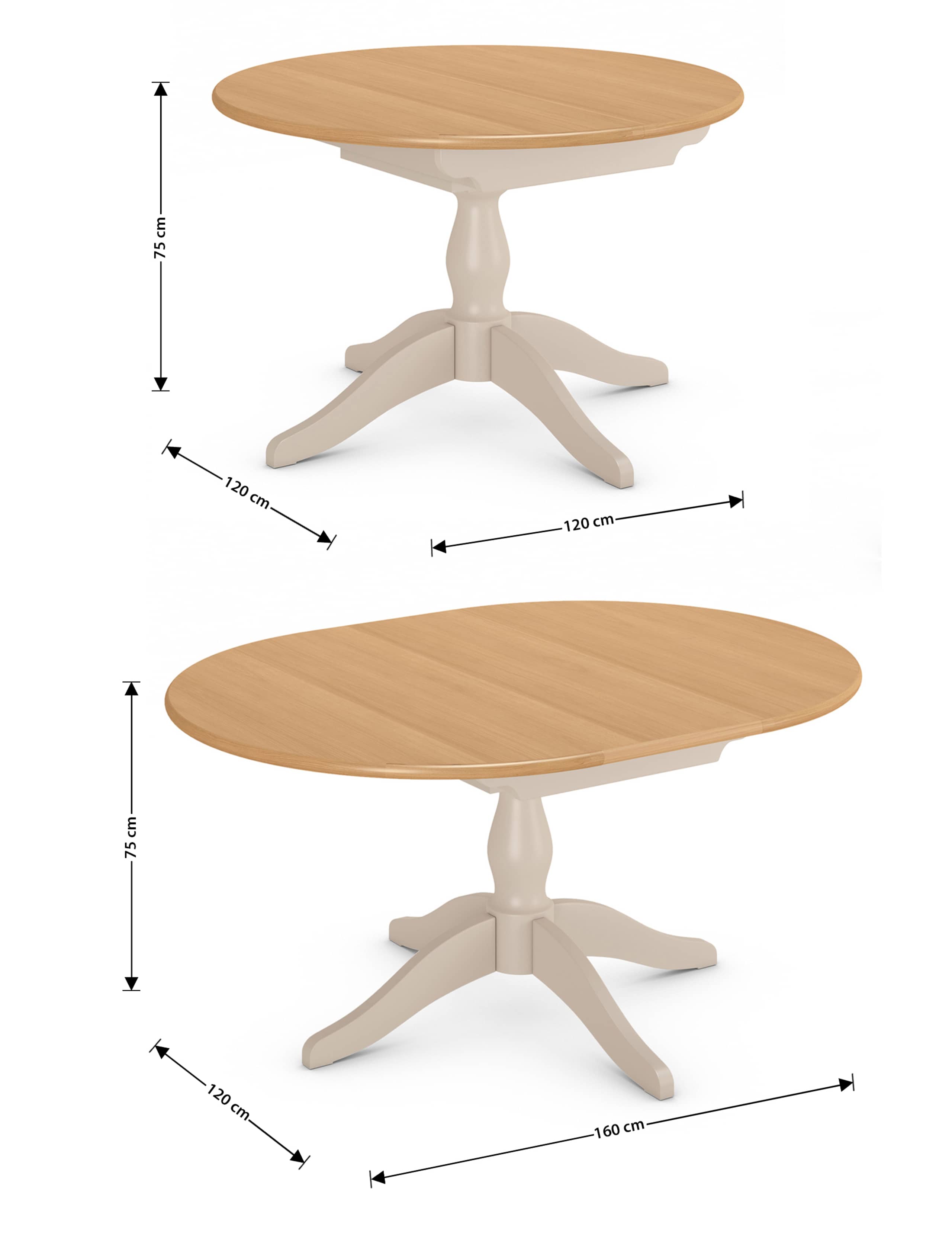 Padstow Putty Extending Dining Table 6 of 7