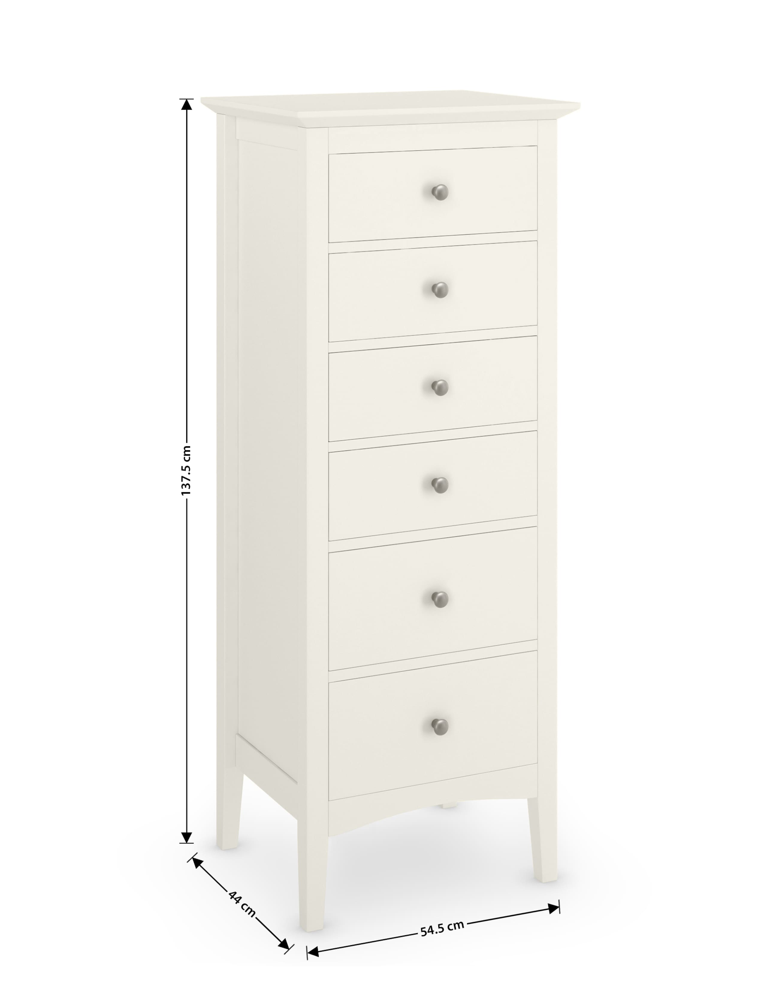 Hastings Ivory Tall 6 Drawer Chest 8 of 9