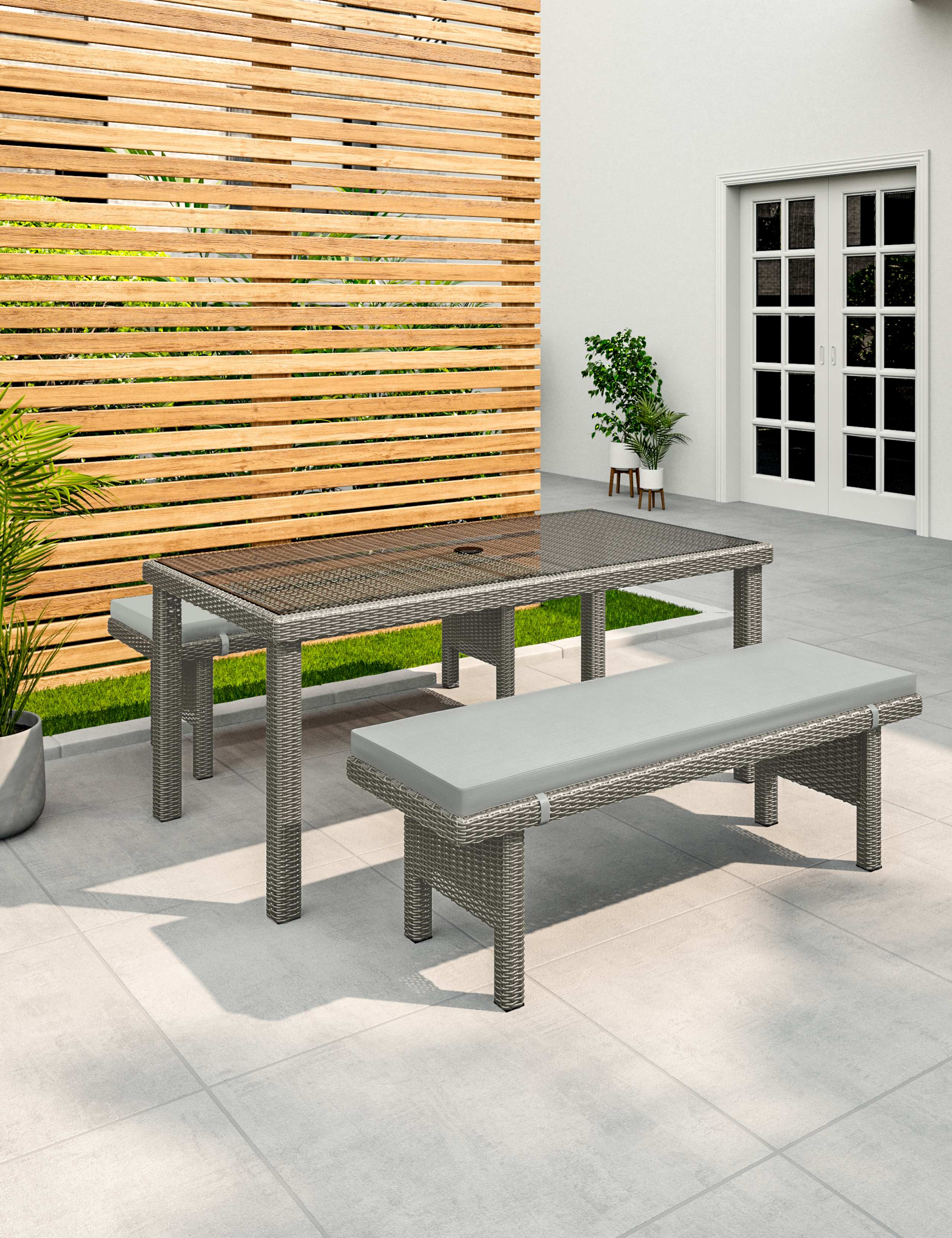 Marlow Garden Dining Table with Benches 2 of 6