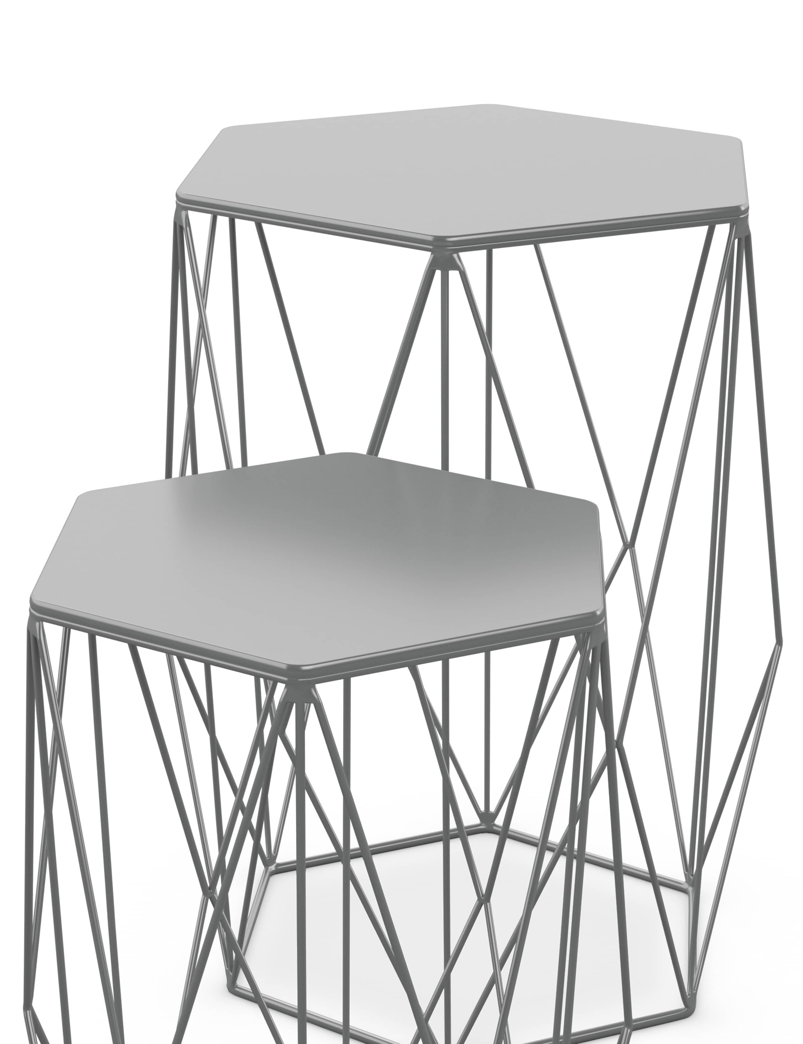 Wire Nest of Tables Grey 2 of 8