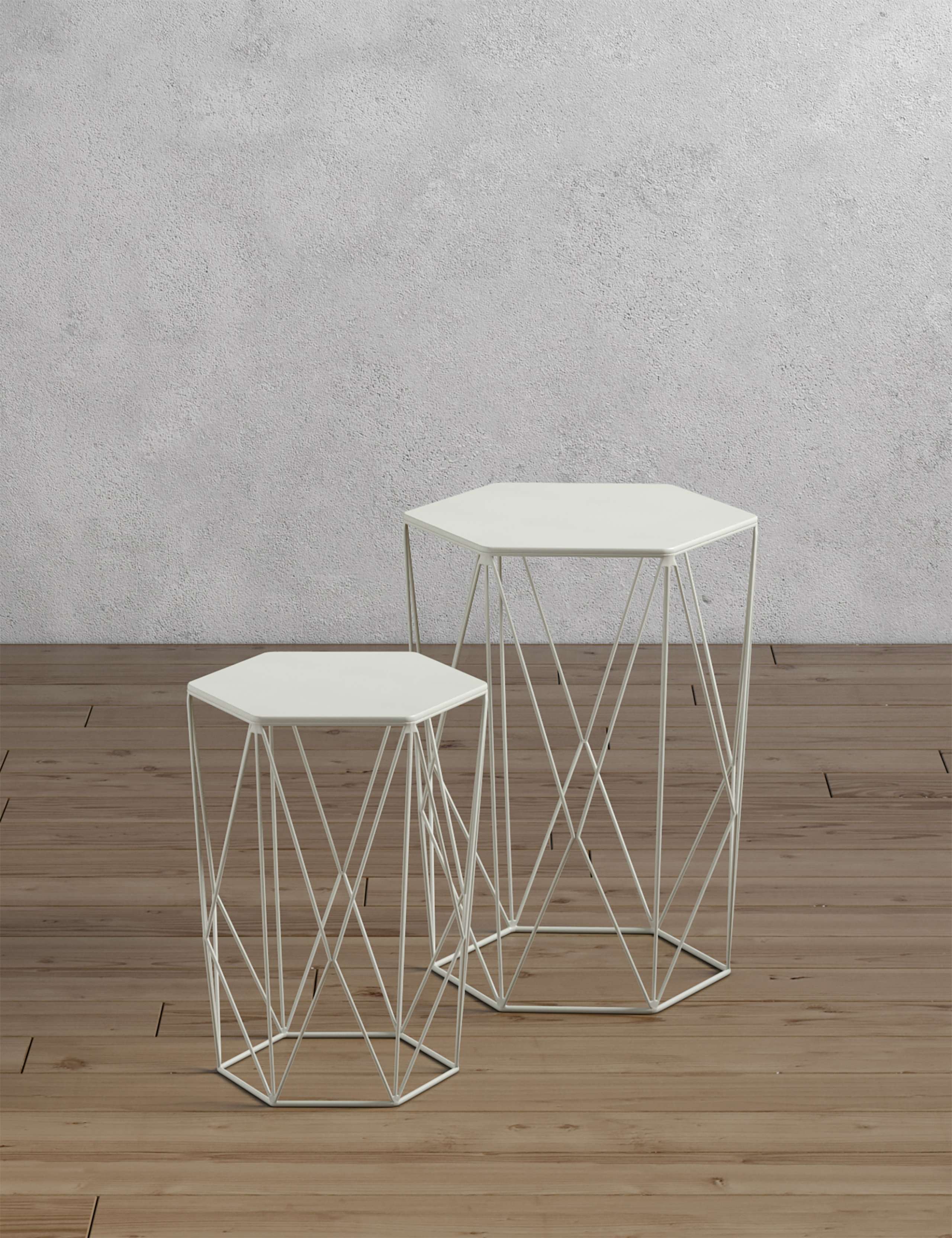 White Wire Nest of Tables 2 of 6