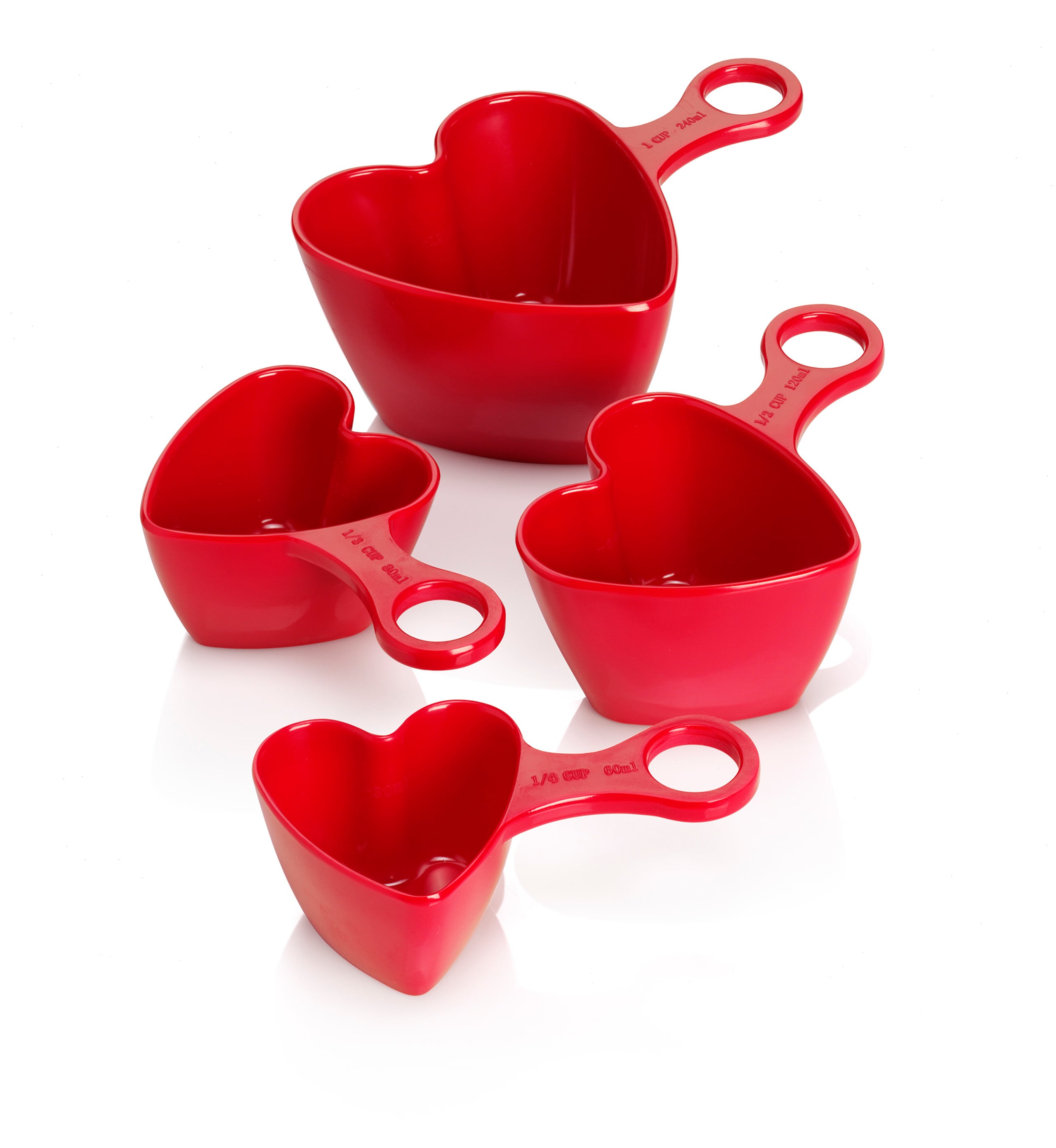 4 Heart Measuring Cups 1 of 2