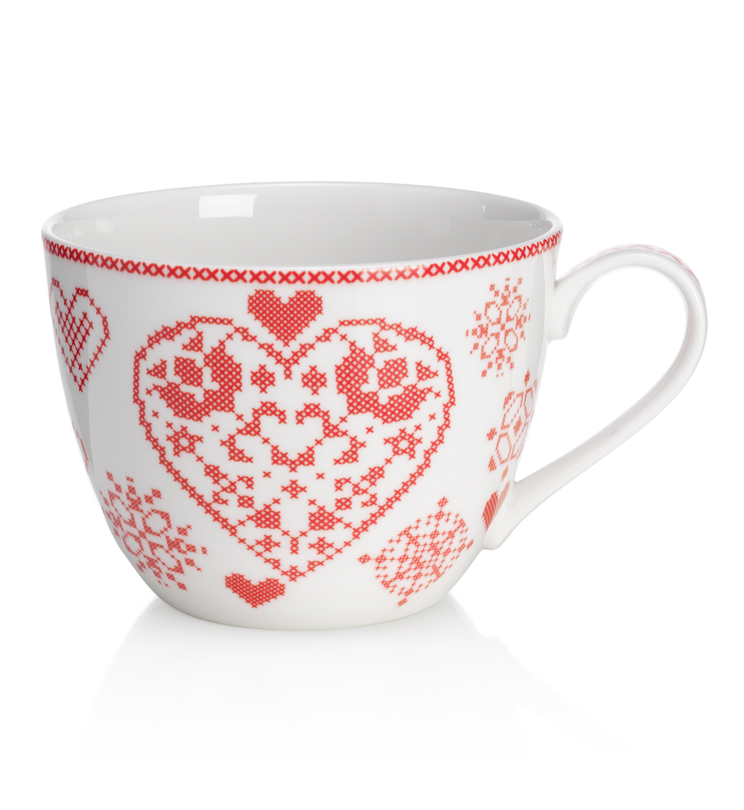 Jumbo Cross Stitch Heart Mug 1 of 2