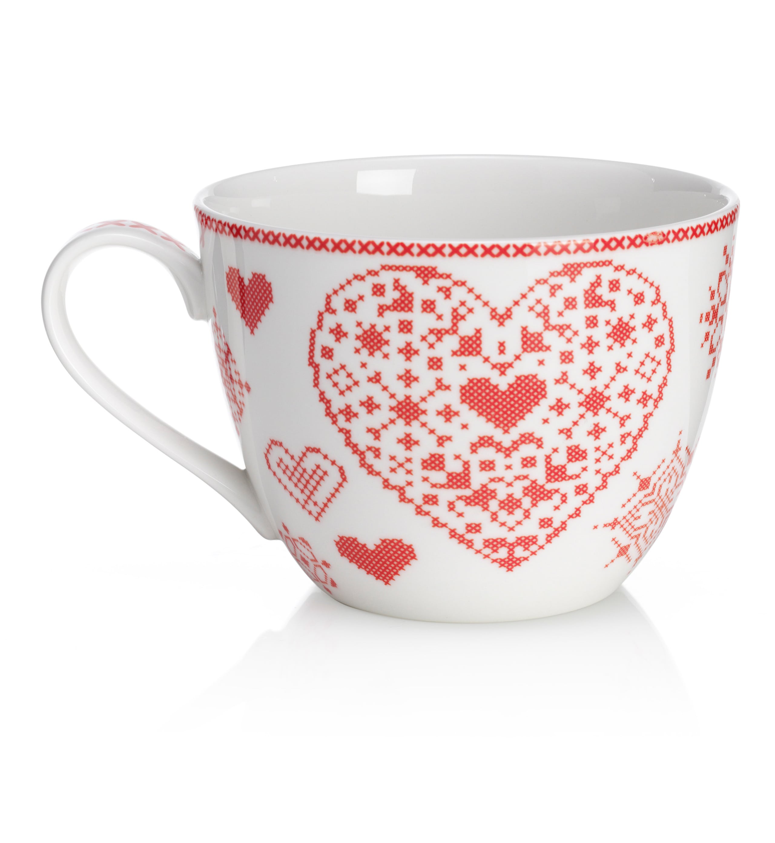 Jumbo Cross Stitch Heart Mug 2 of 2