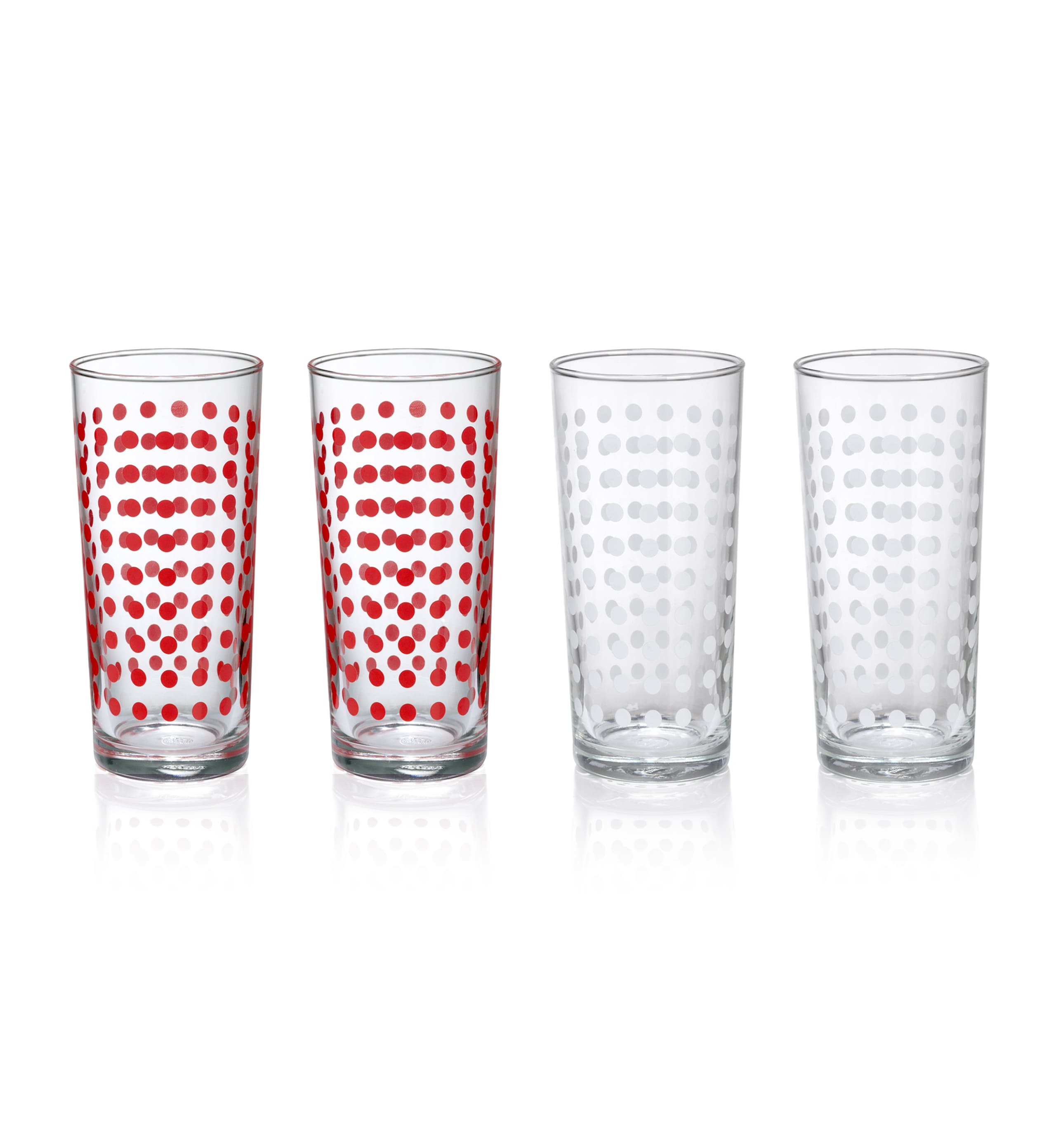 4 Spotted Hi Ball Glasses 1 of 2