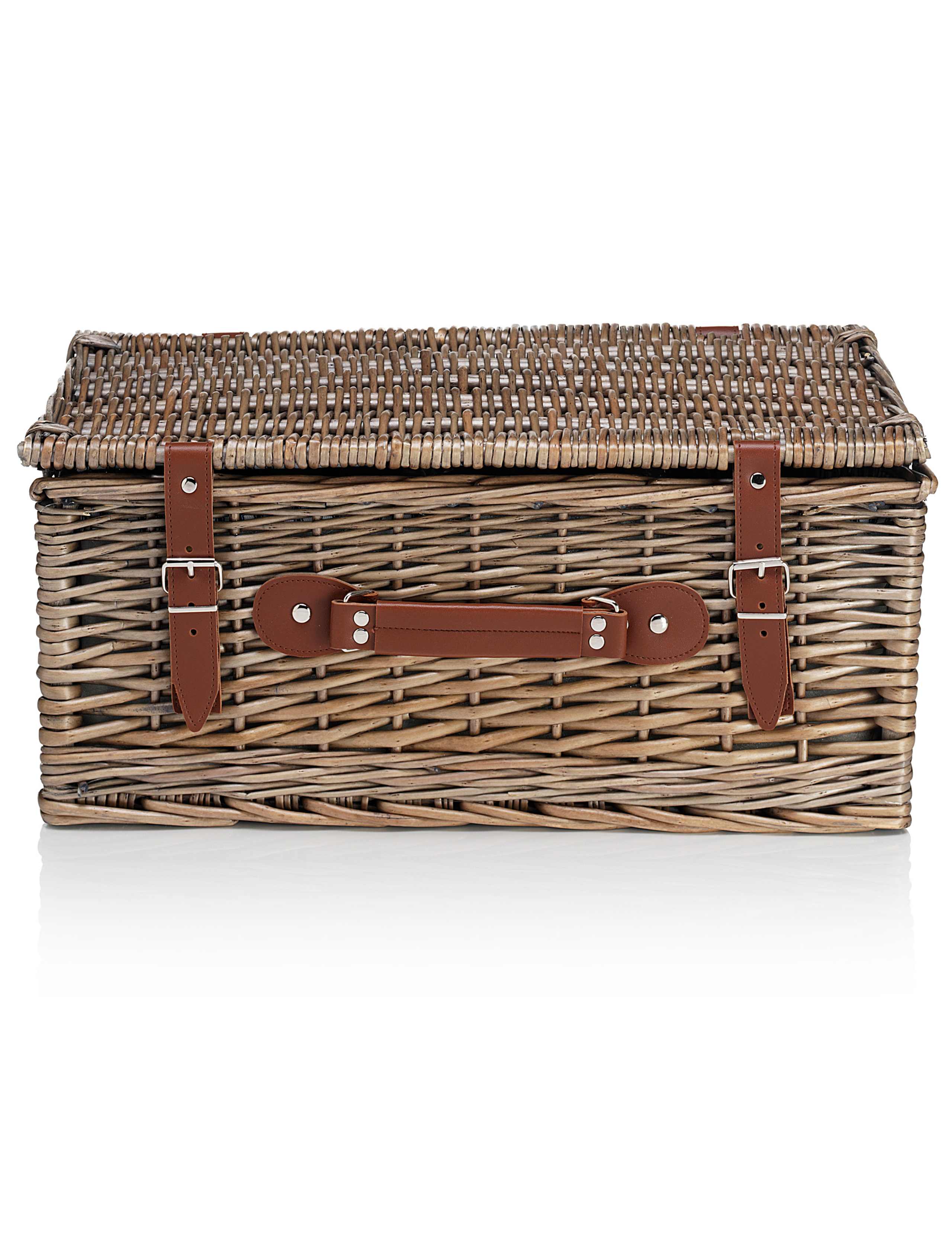 Wicker Picnic Basket with Cups, Plates & Cutlery 2 of 3