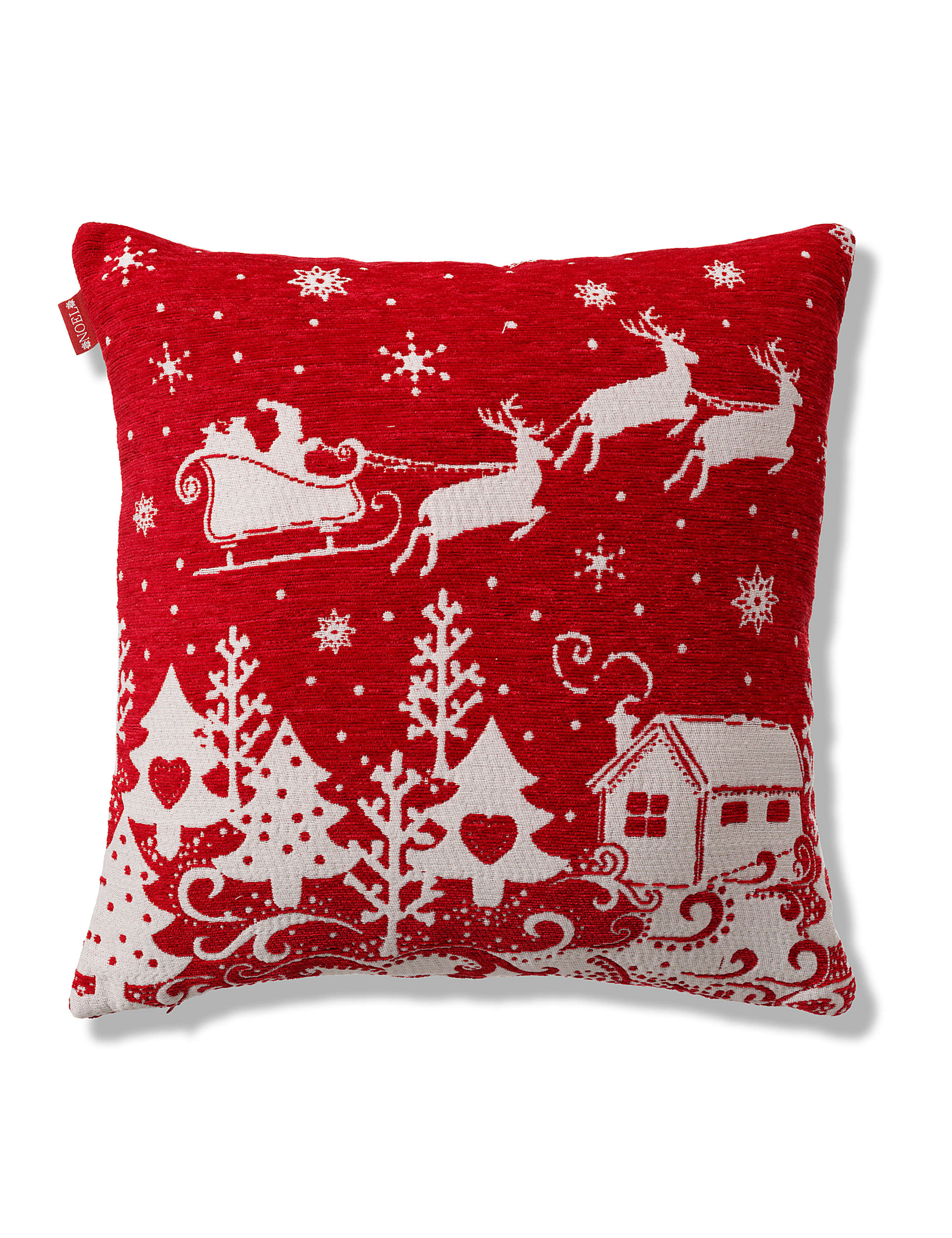 Santa Sleigh Chenille Cushion 1 of 1