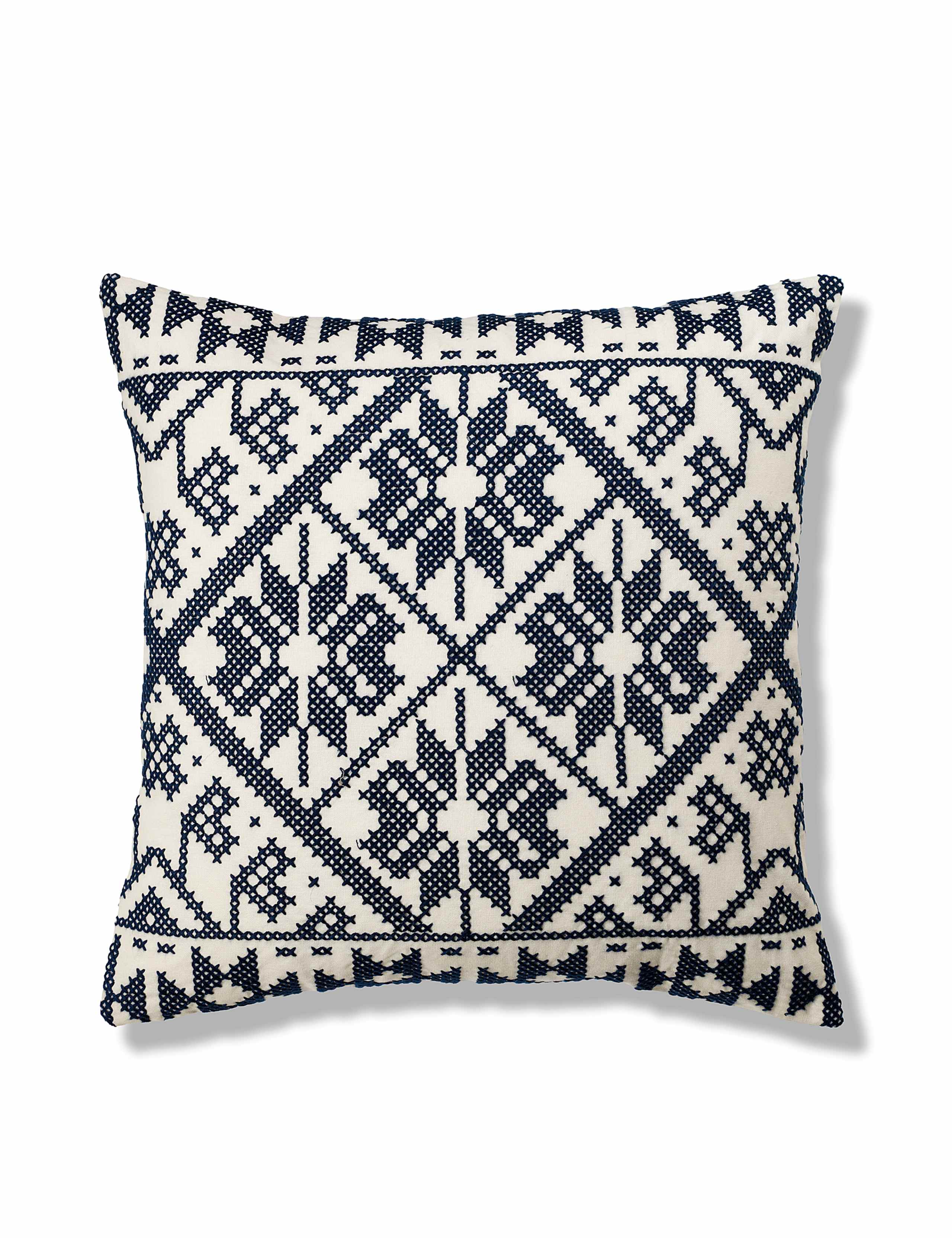 Cross Stitch Embroidered Cushion 1 of 2