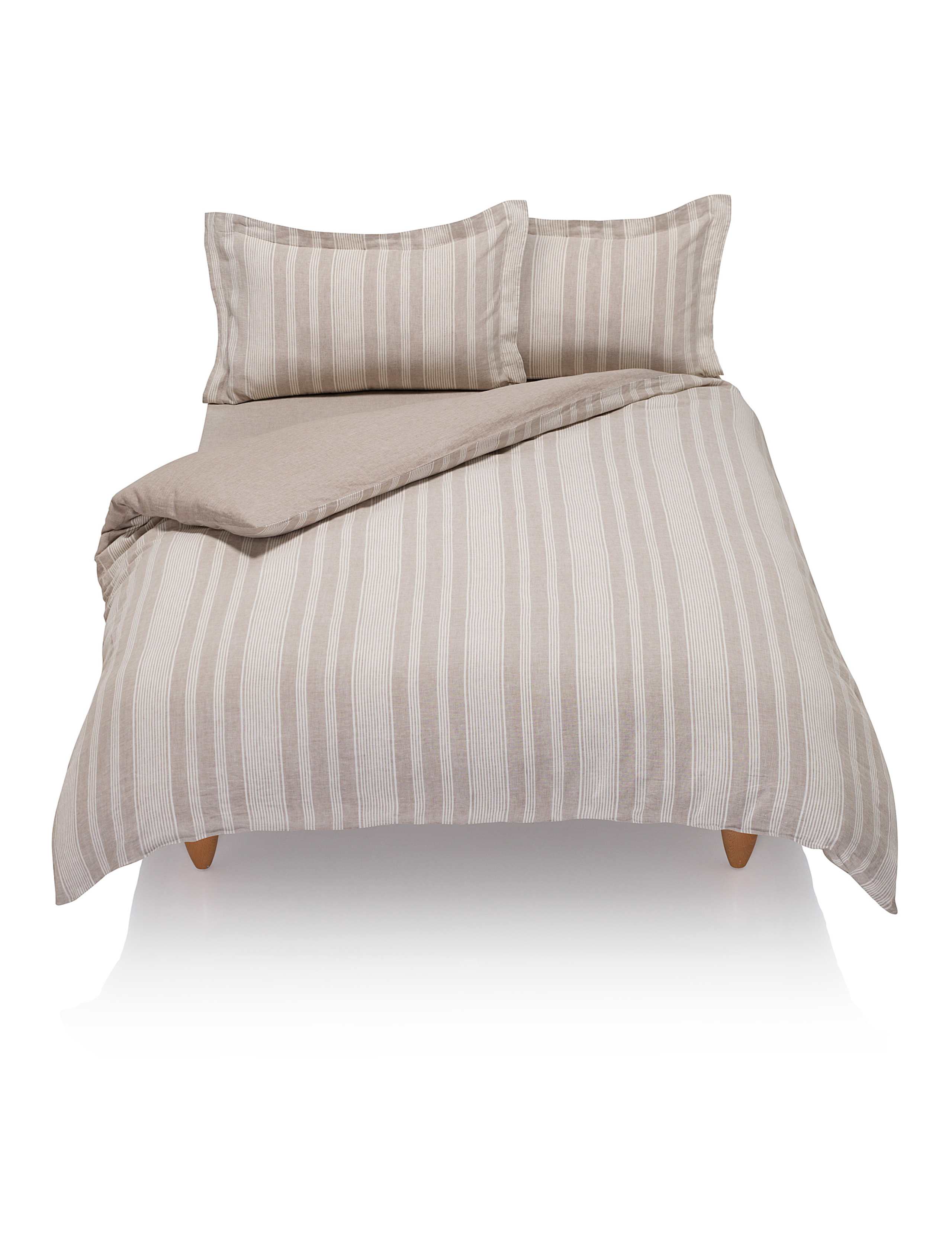 Linen Wide Stripe Duvet Cover 1 of 2