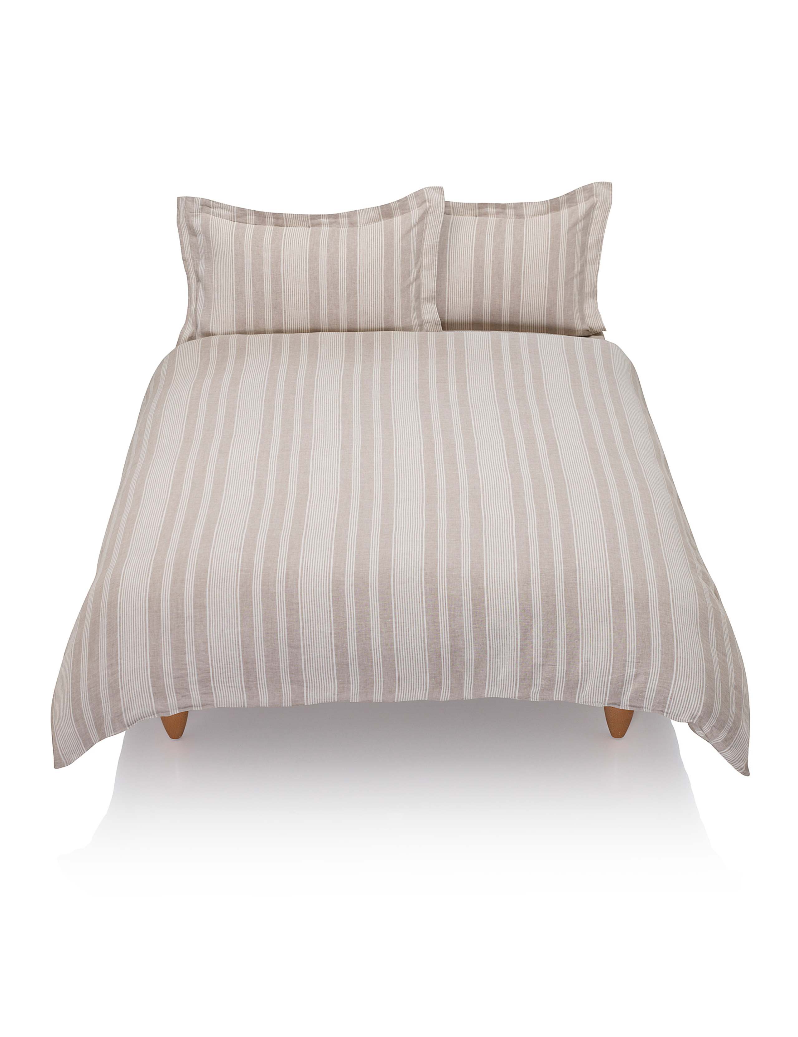 Linen Wide Stripe Duvet Cover 2 of 2
