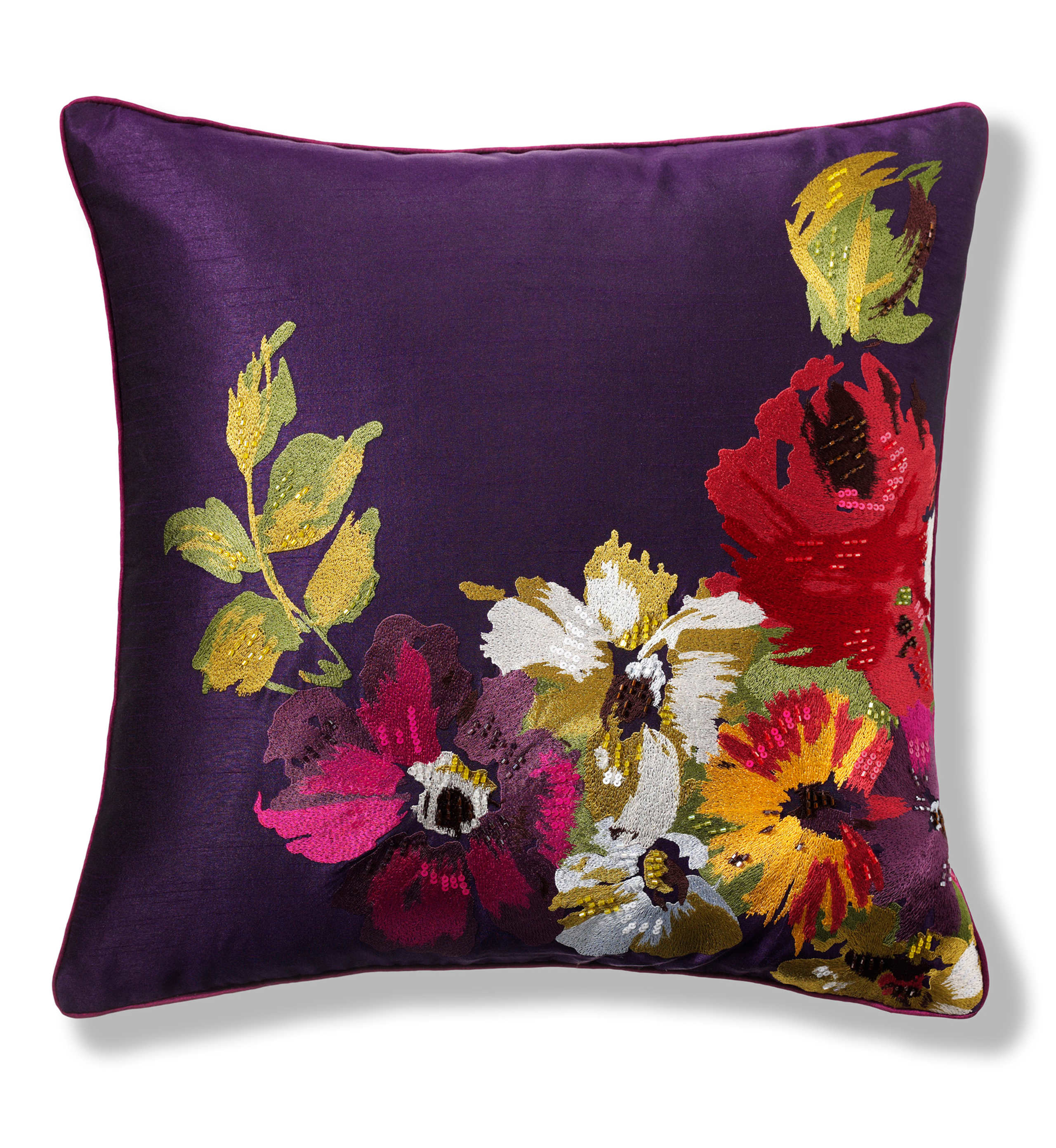 Theatre Floral Embroidered Cushion 1 of 3