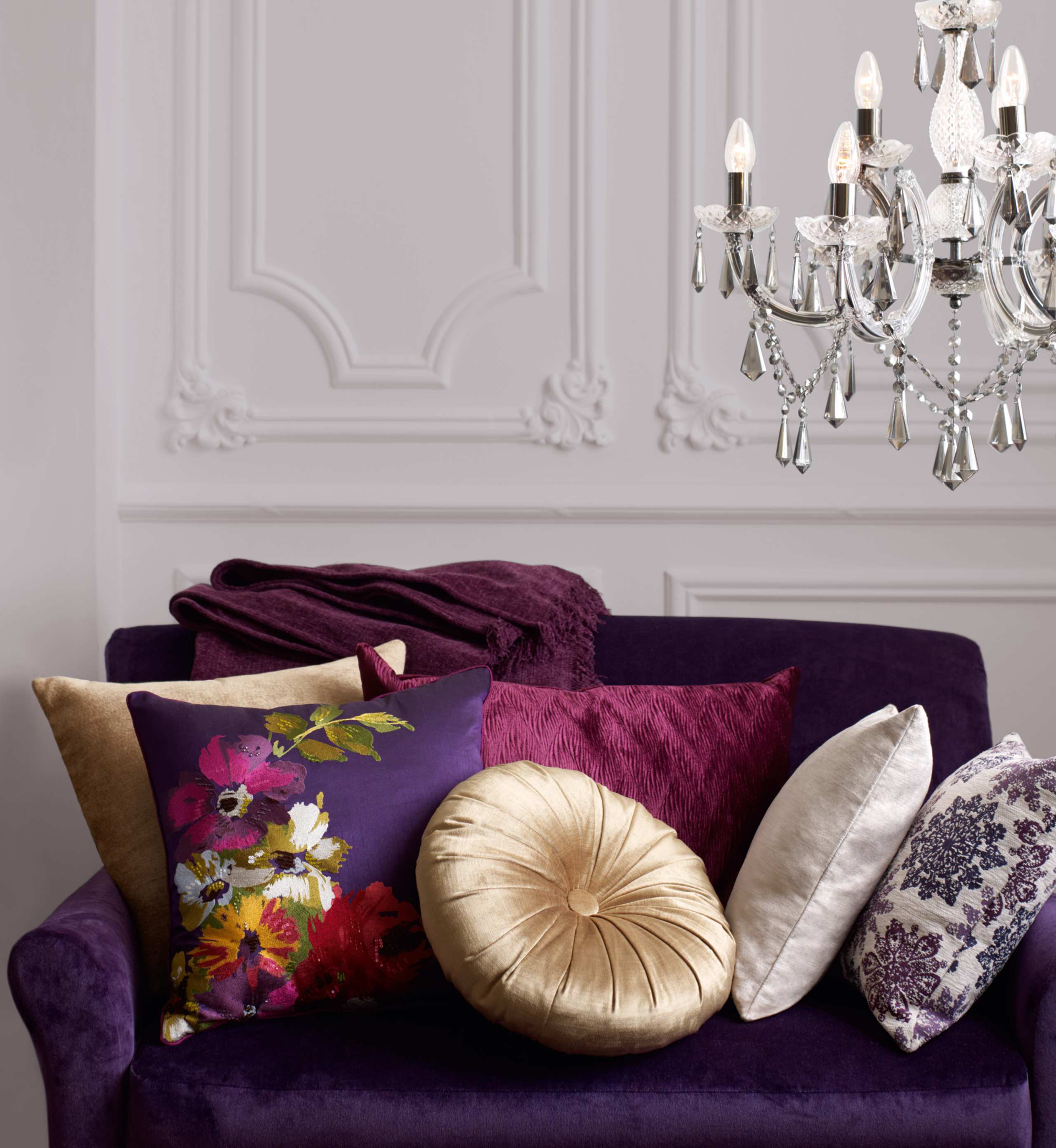 Theatre Floral Embroidered Cushion 3 of 3