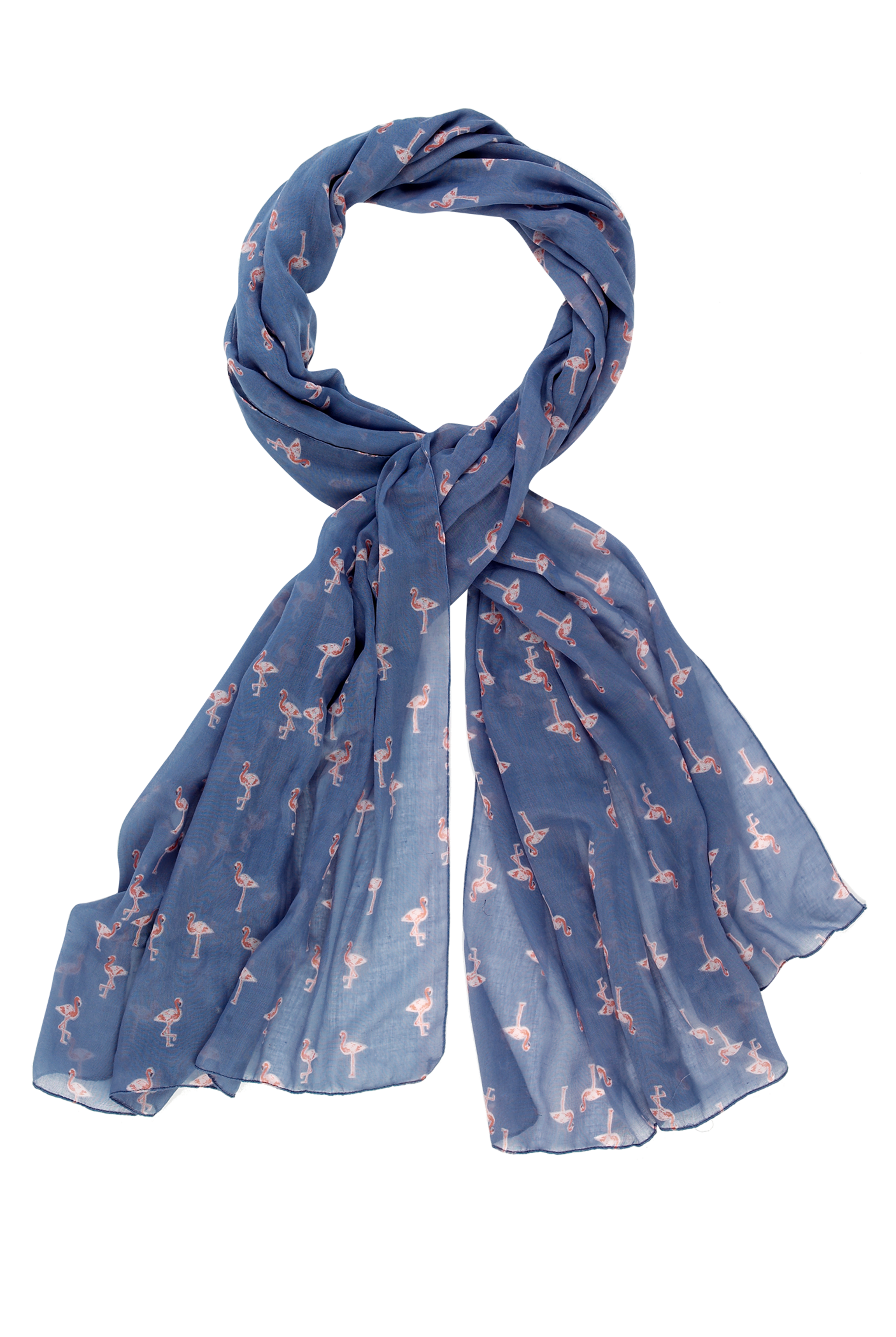Lightweight Ditsy Flamingo Print Scarf 2 of 2