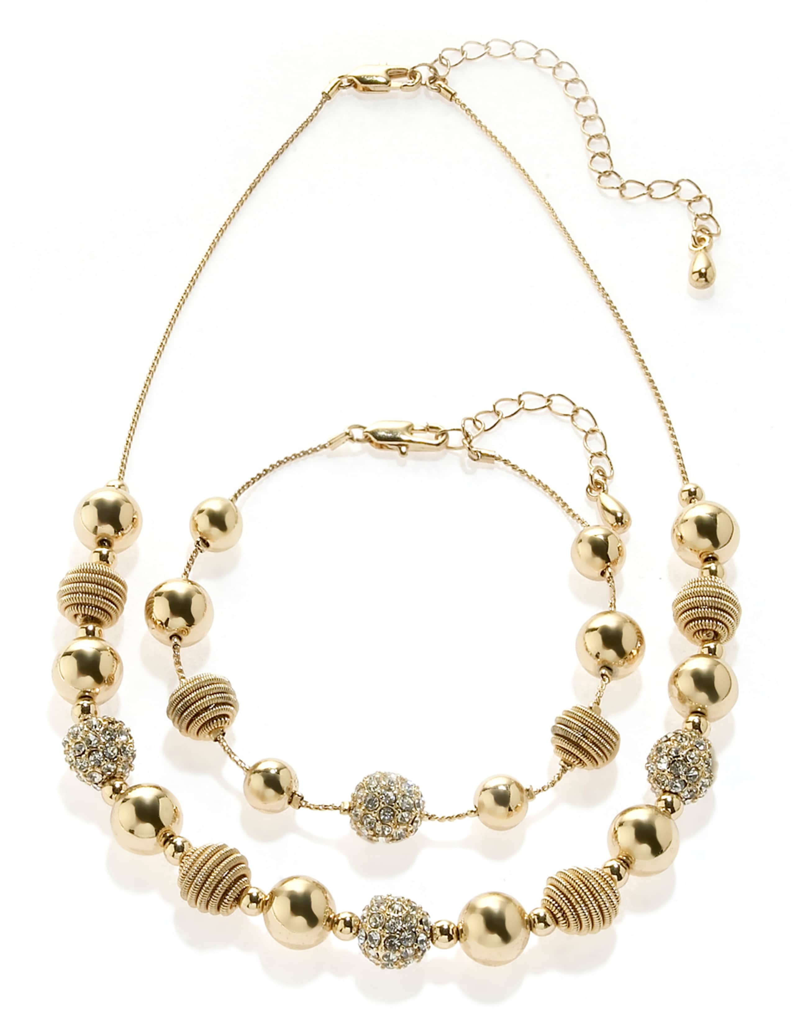 Gold Plated Sandblast Necklace & Bracelet Set 1 of 2