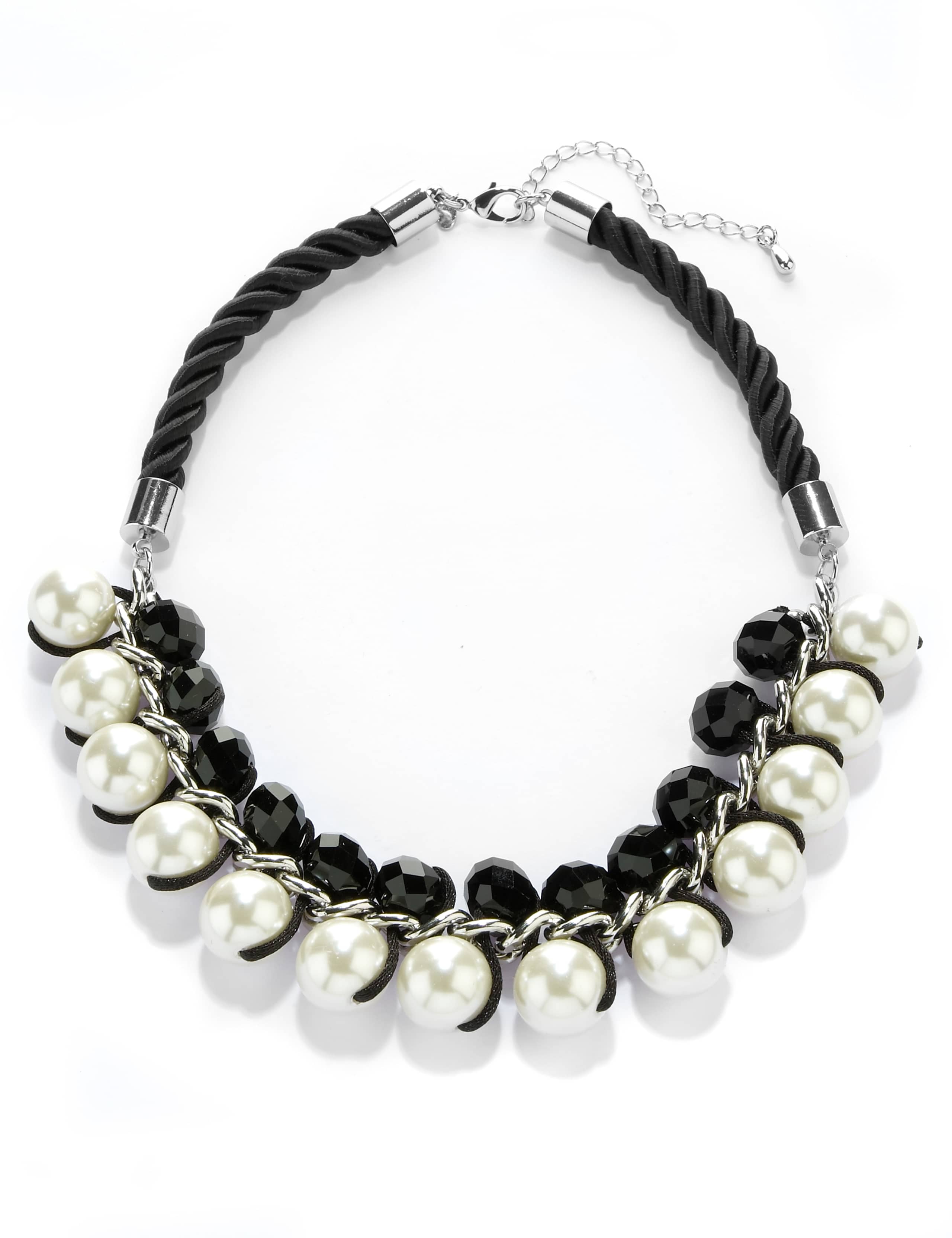 Pearl Effect & Multi-Faceted Bead Collar Necklace 1 of 1
