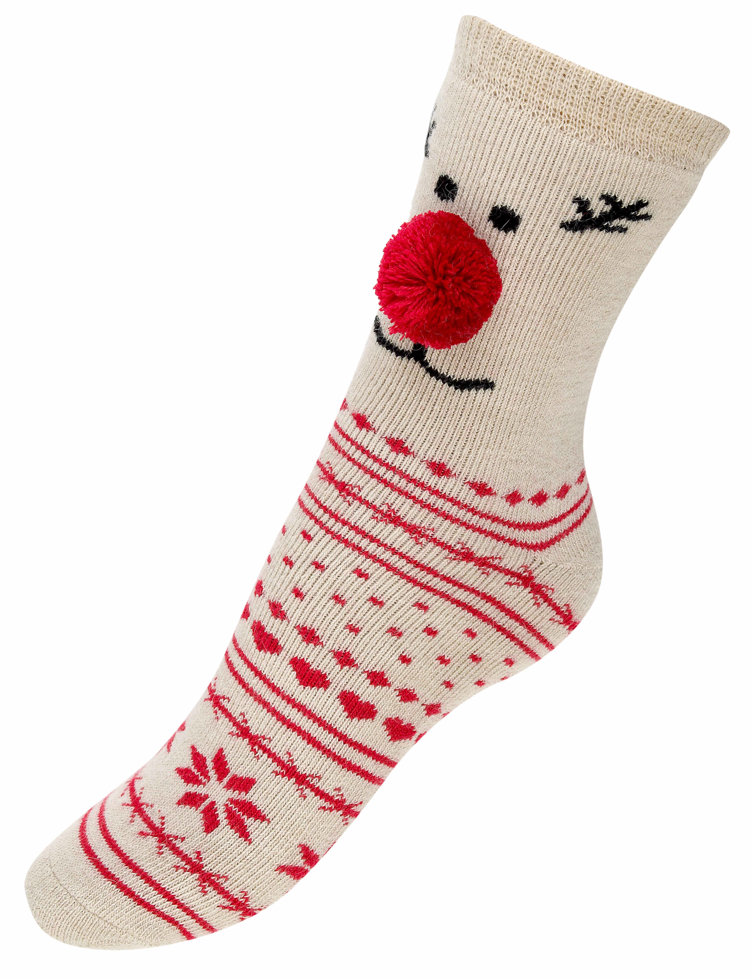 Pom-Pom Reindeer Socks 1 of 1