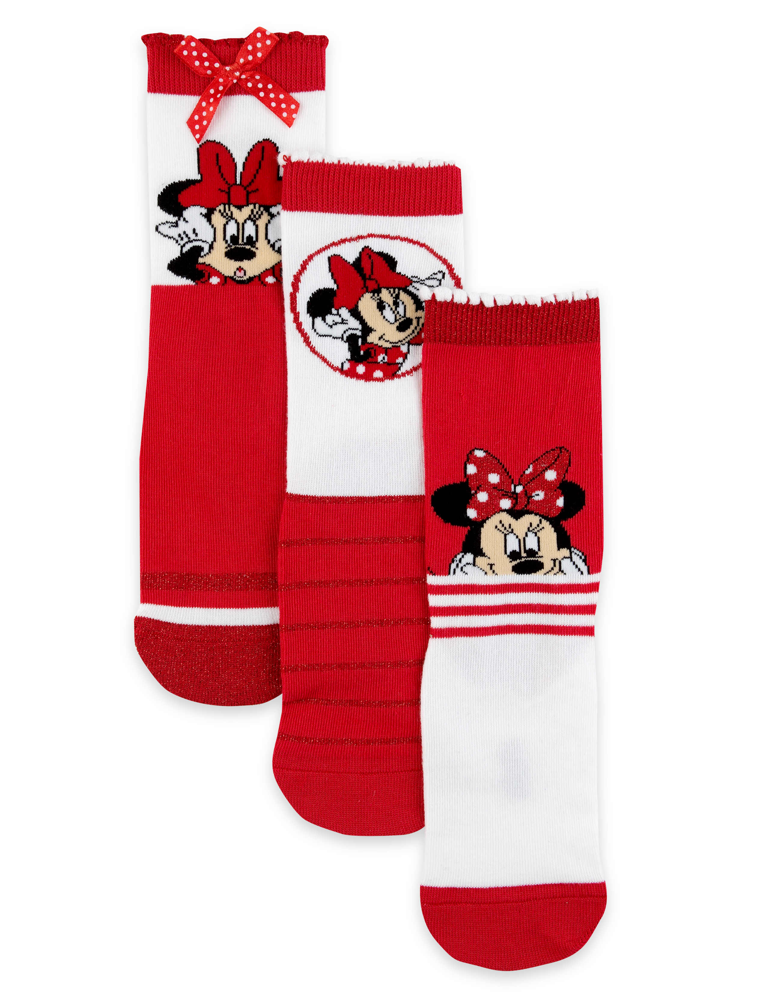 3 Pairs of Minnie Mouse Socks 1 of 3