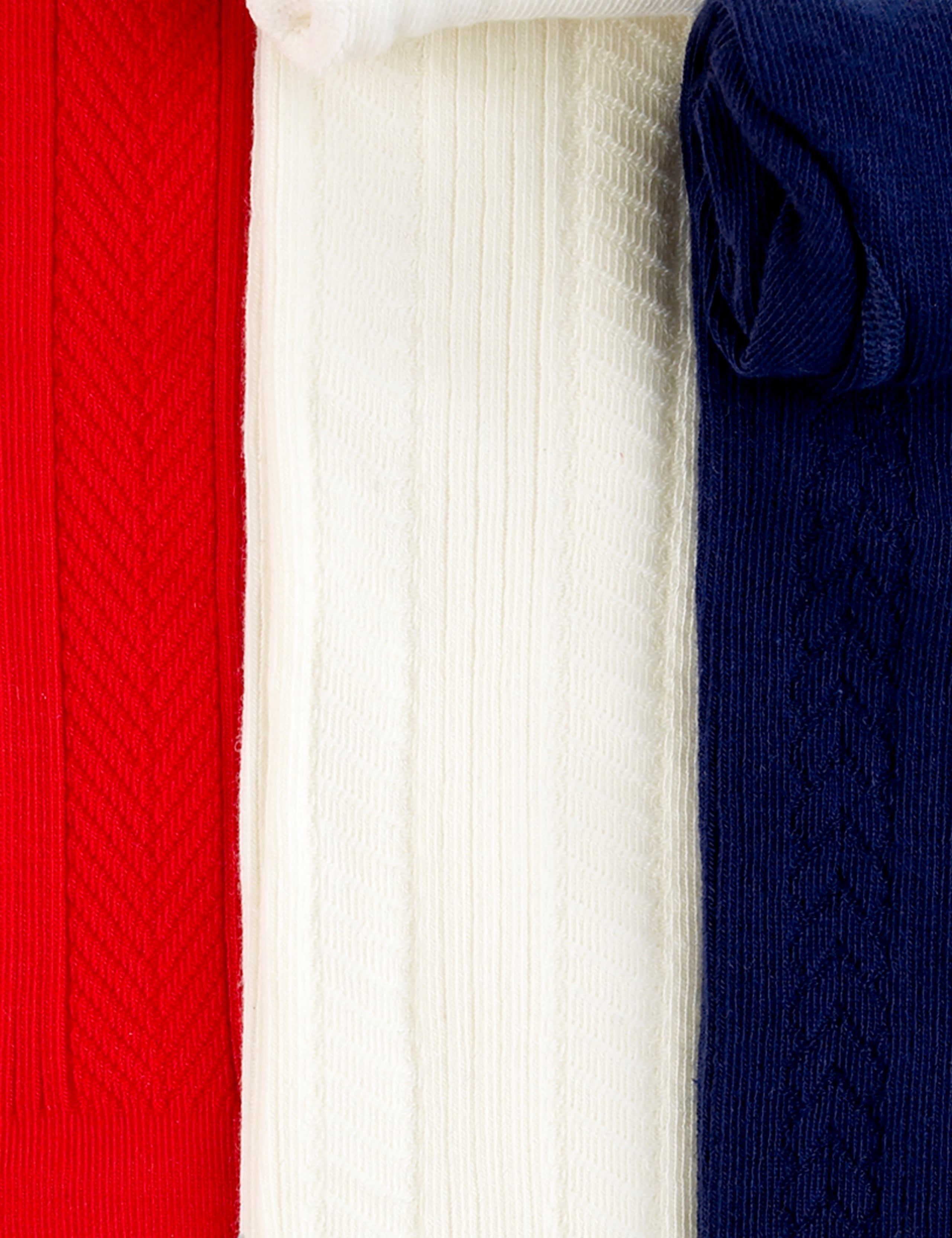 3 Pairs of Cotton Rich Textured Tights (1-7 Years) 2 of 2