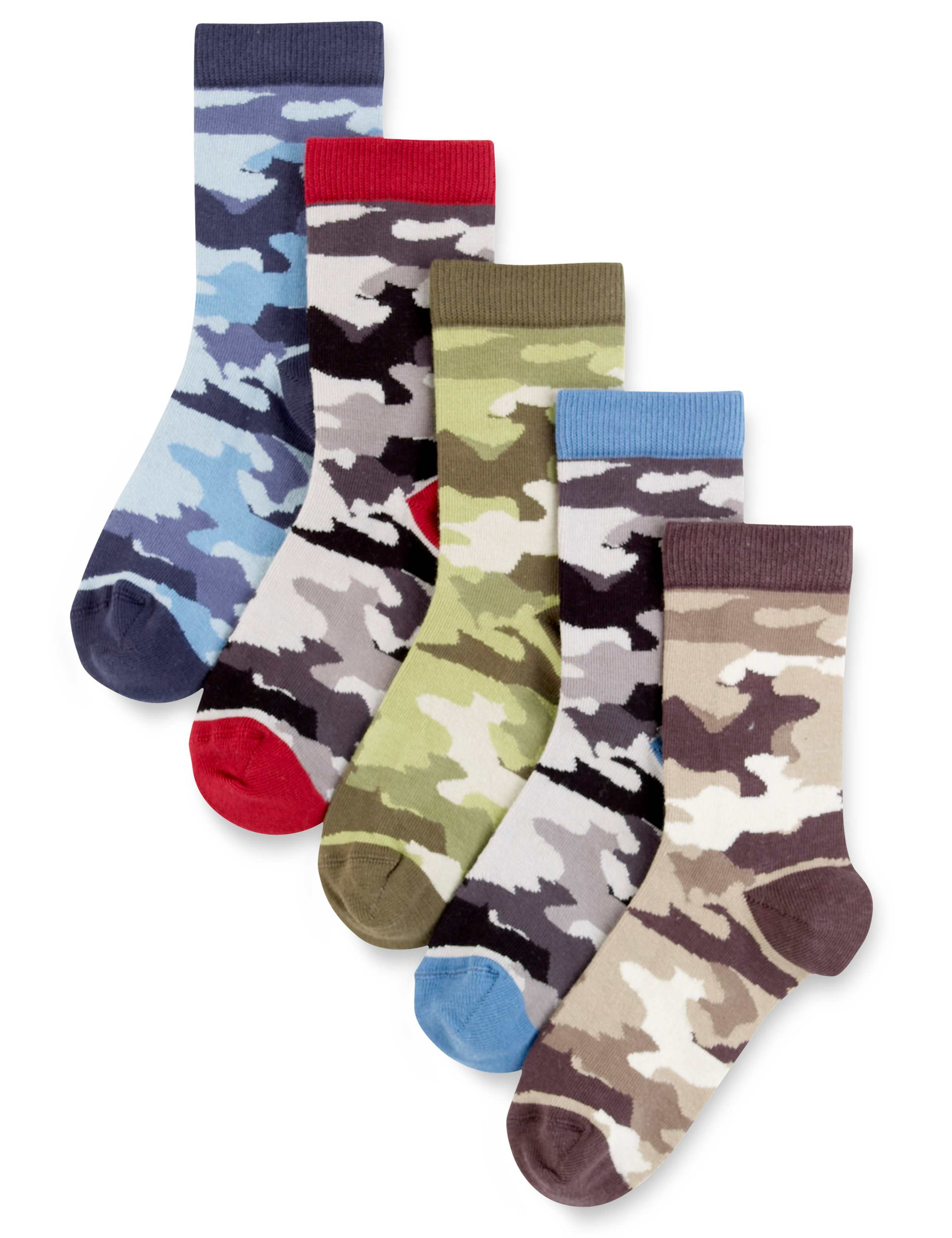 5 Pairs of Freshfeet™ Cotton Rich Camouflage Socks with Silver Technology 1 of 3
