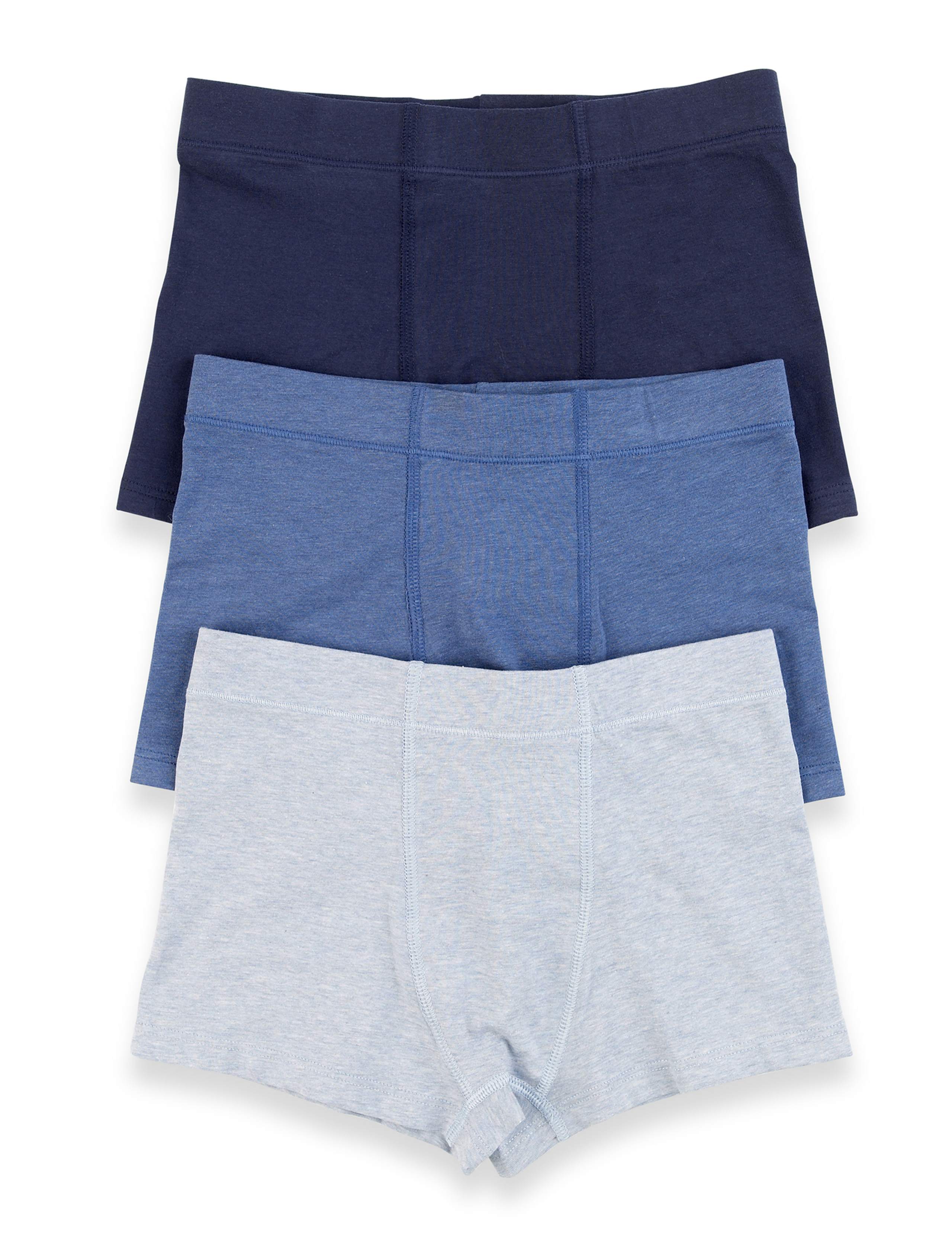3 Pack Cotton Rich Assorted Marl Trunks 1 of 2