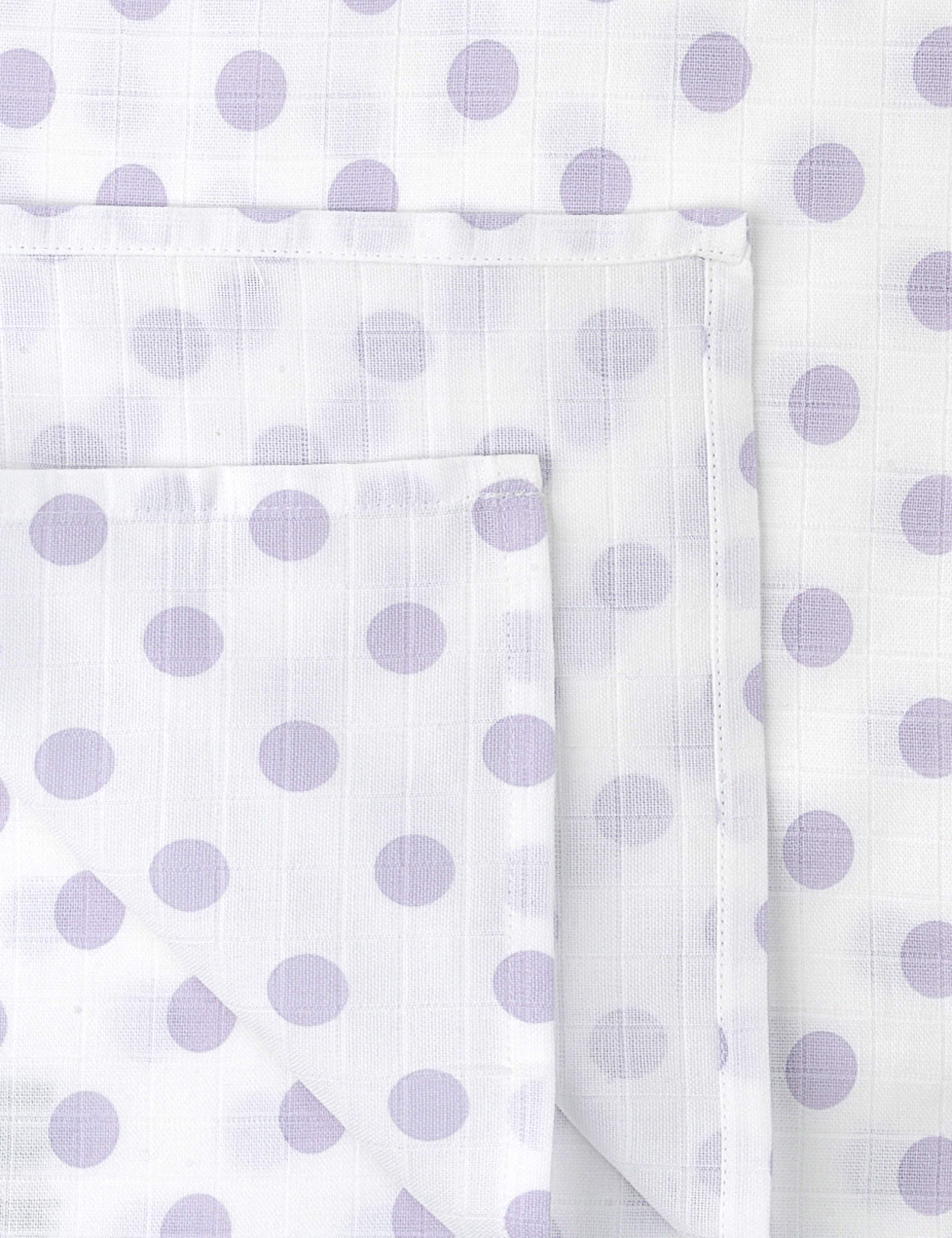 5 Pack Pure Cotton Spotted Muslin Cloths 2 of 2
