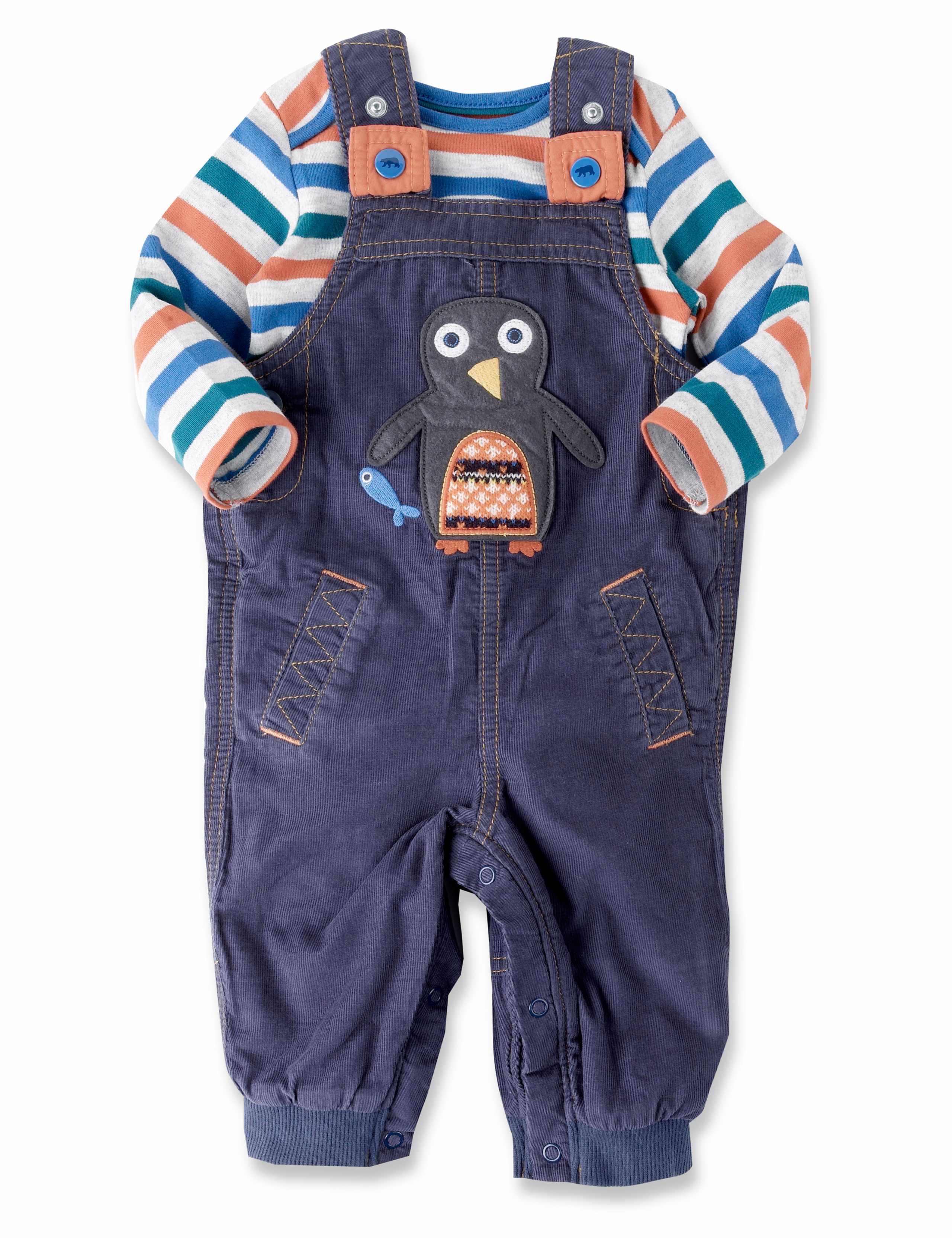 2 Piece Pure Cotton Corduroy Dungaree Outfit 1 of 7