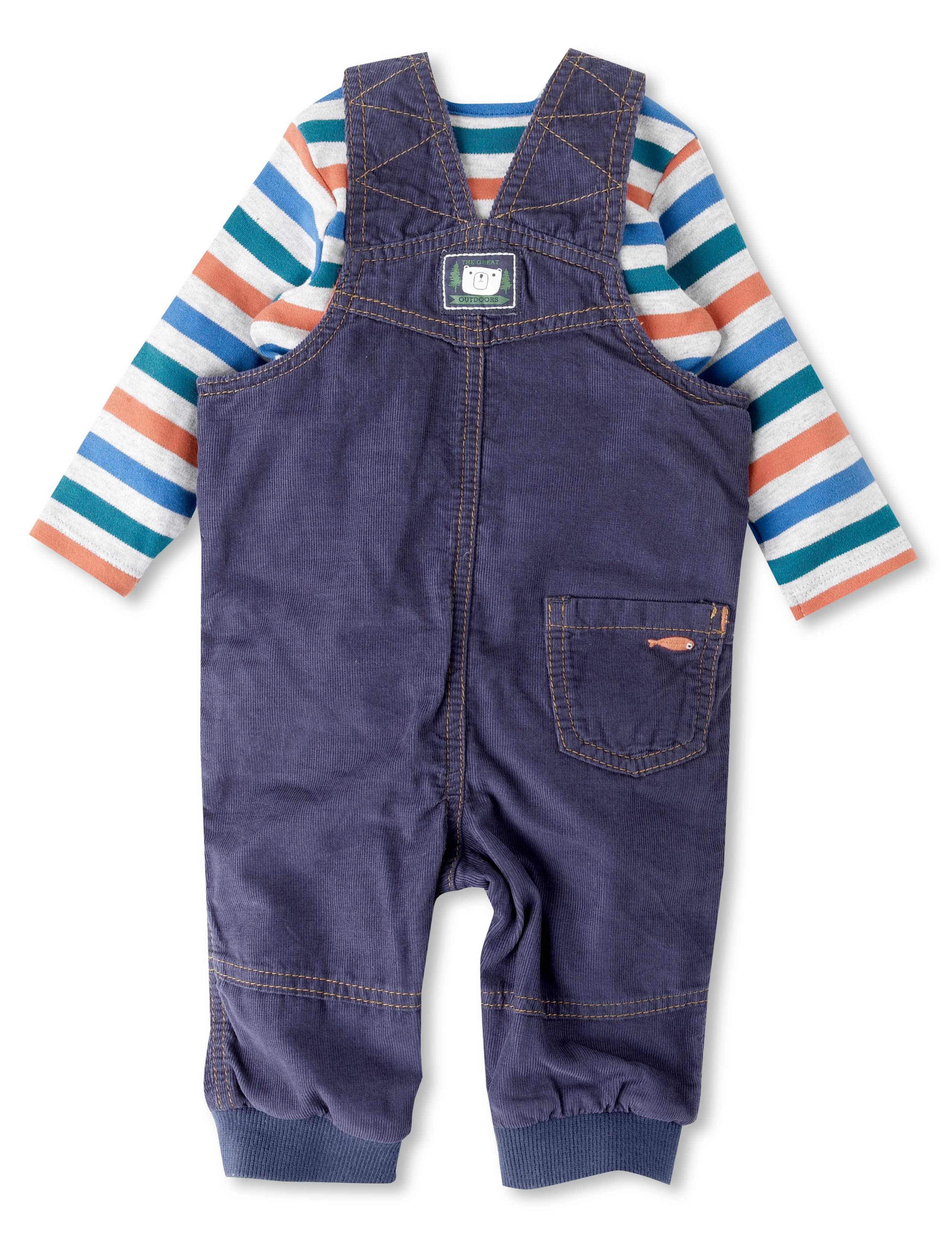 2 Piece Pure Cotton Corduroy Dungaree Outfit 2 of 7
