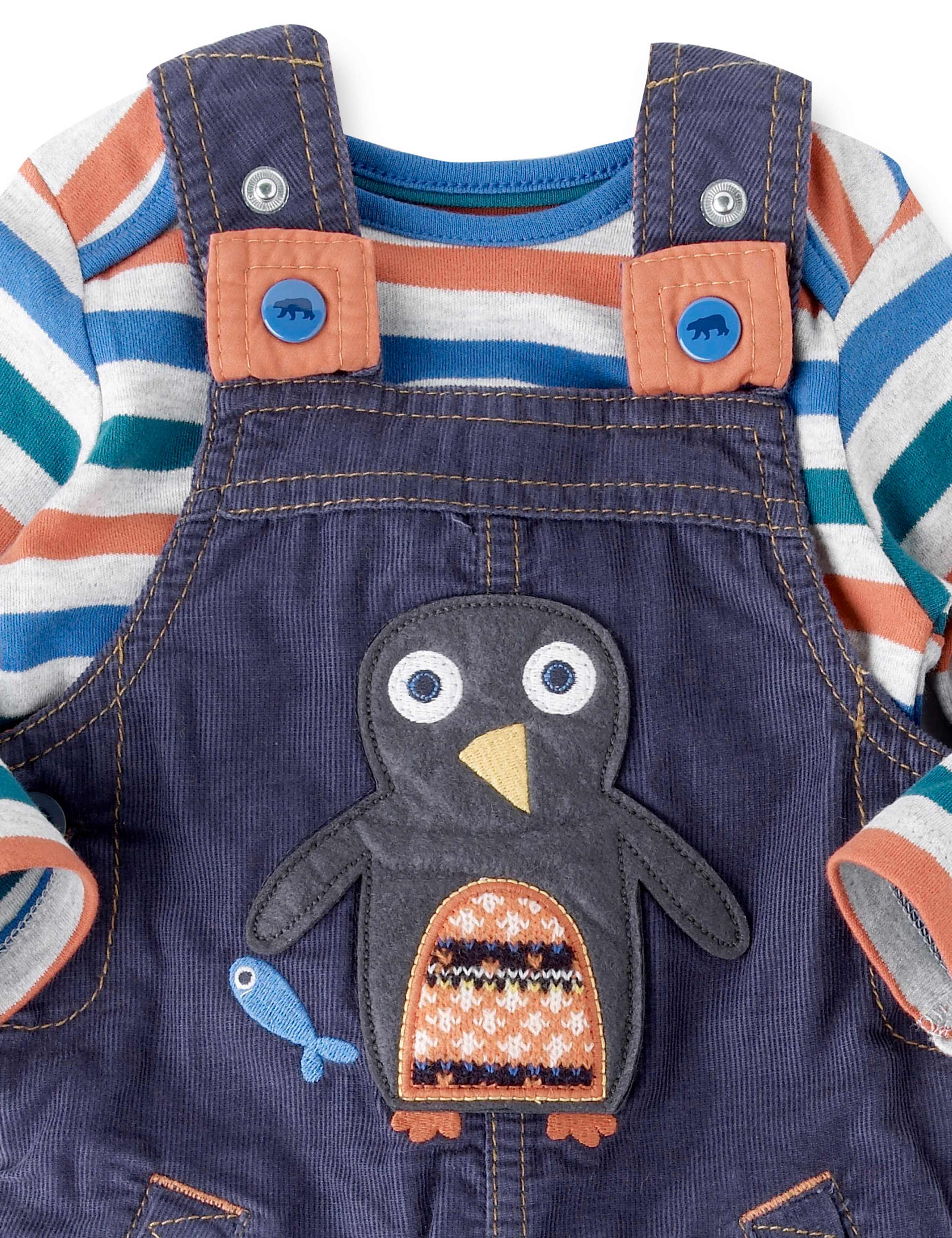 2 Piece Pure Cotton Corduroy Dungaree Outfit 4 of 7