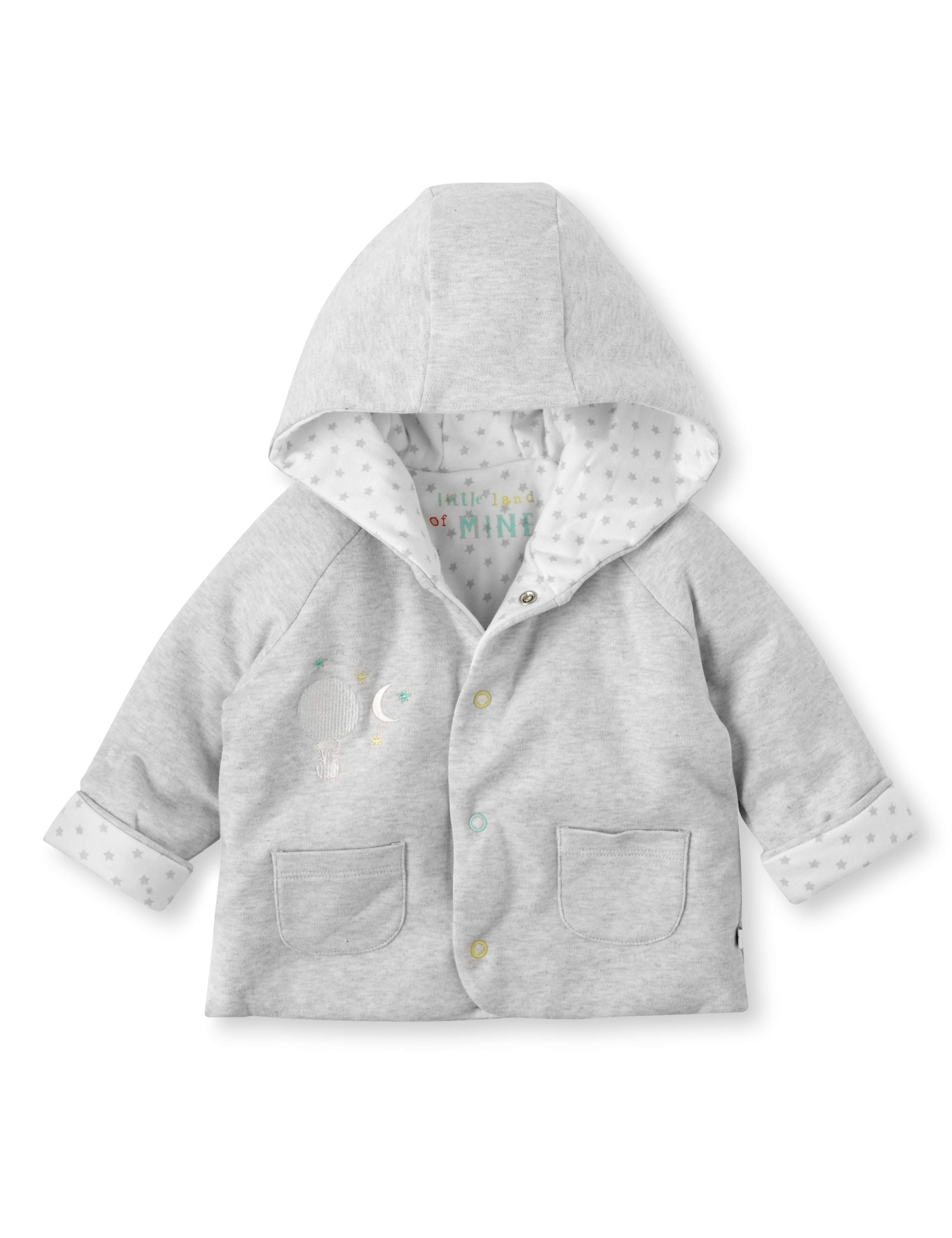 Pure Cotton Hooded Balloon Embroidered Jacket 1 of 3