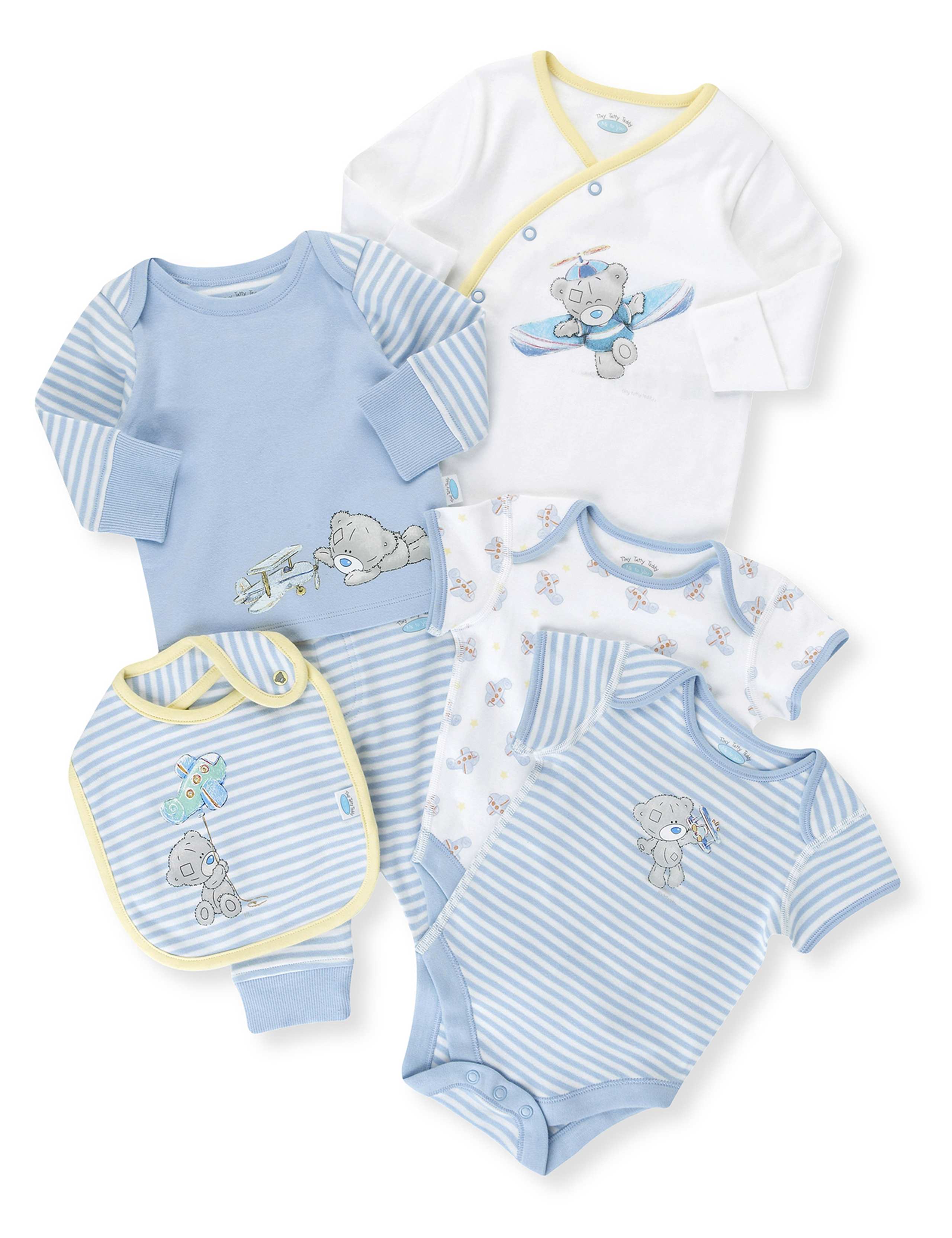 6 Piece Pure Cotton Tiny Tatty Teddy Plane Outfit 1 of 4