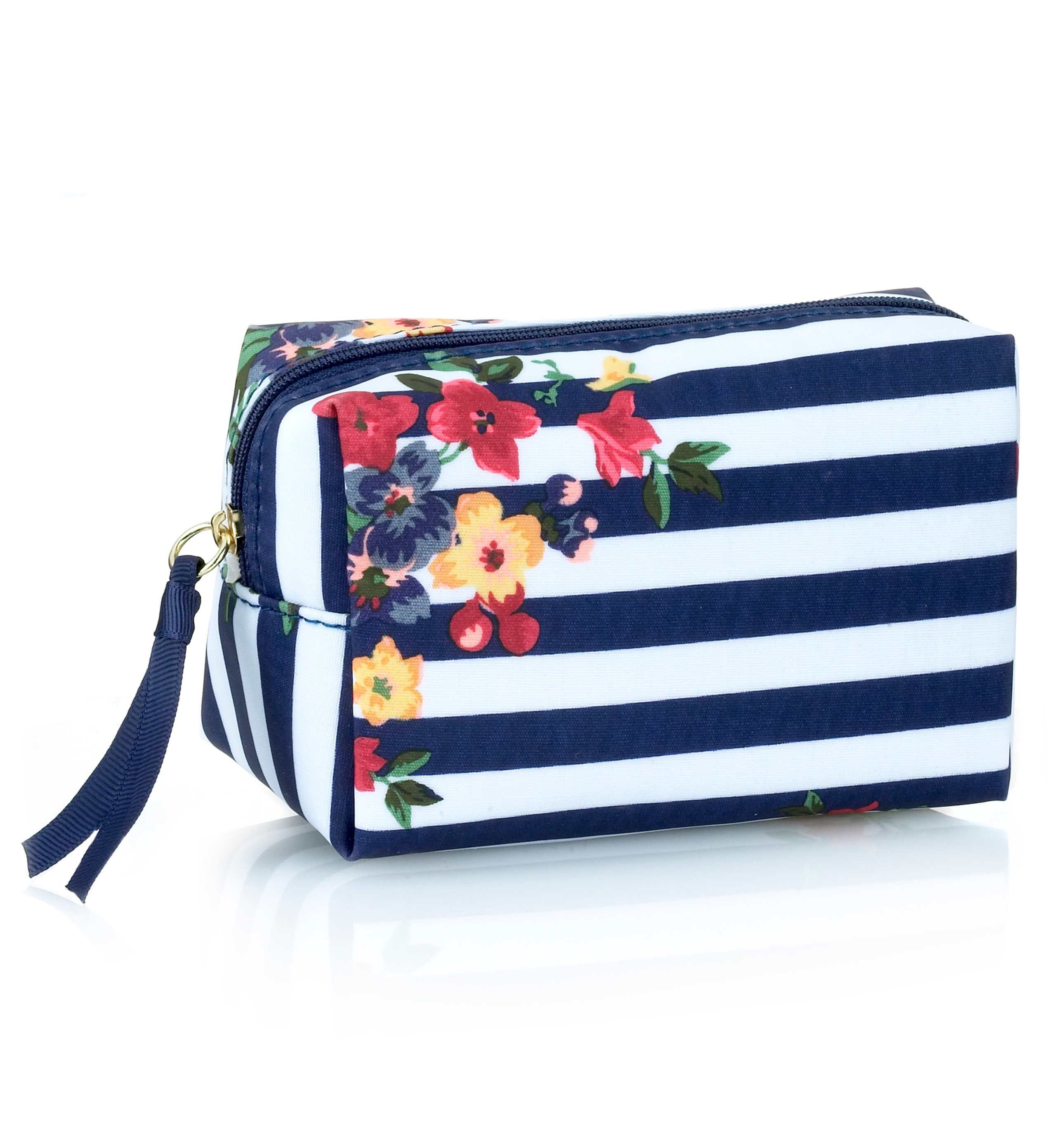 Nautical Floral Print Mini Cosmetic Purse 1 of 1