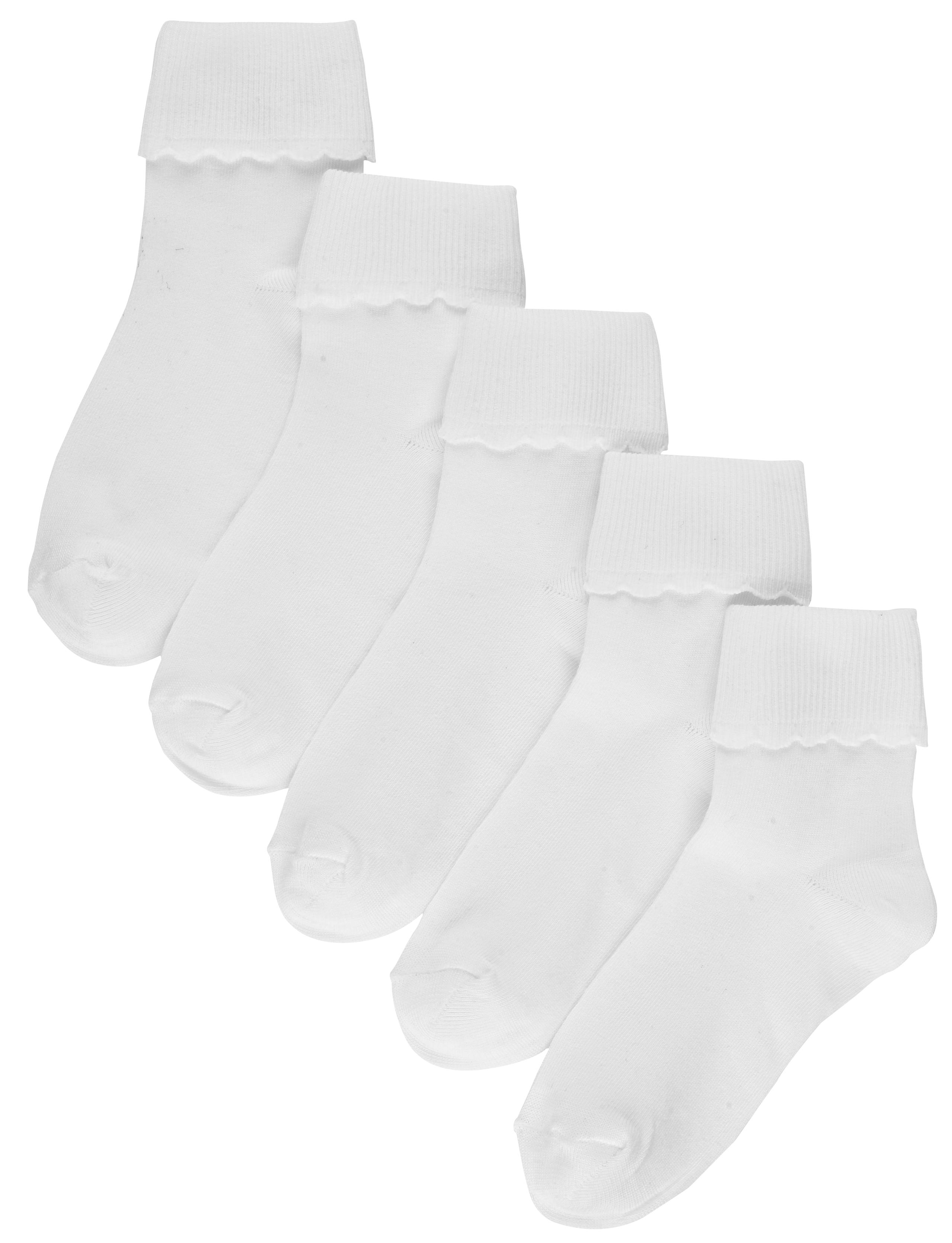 5 Pairs of Cotton Rich Turn Over Top Socks 1 of 1