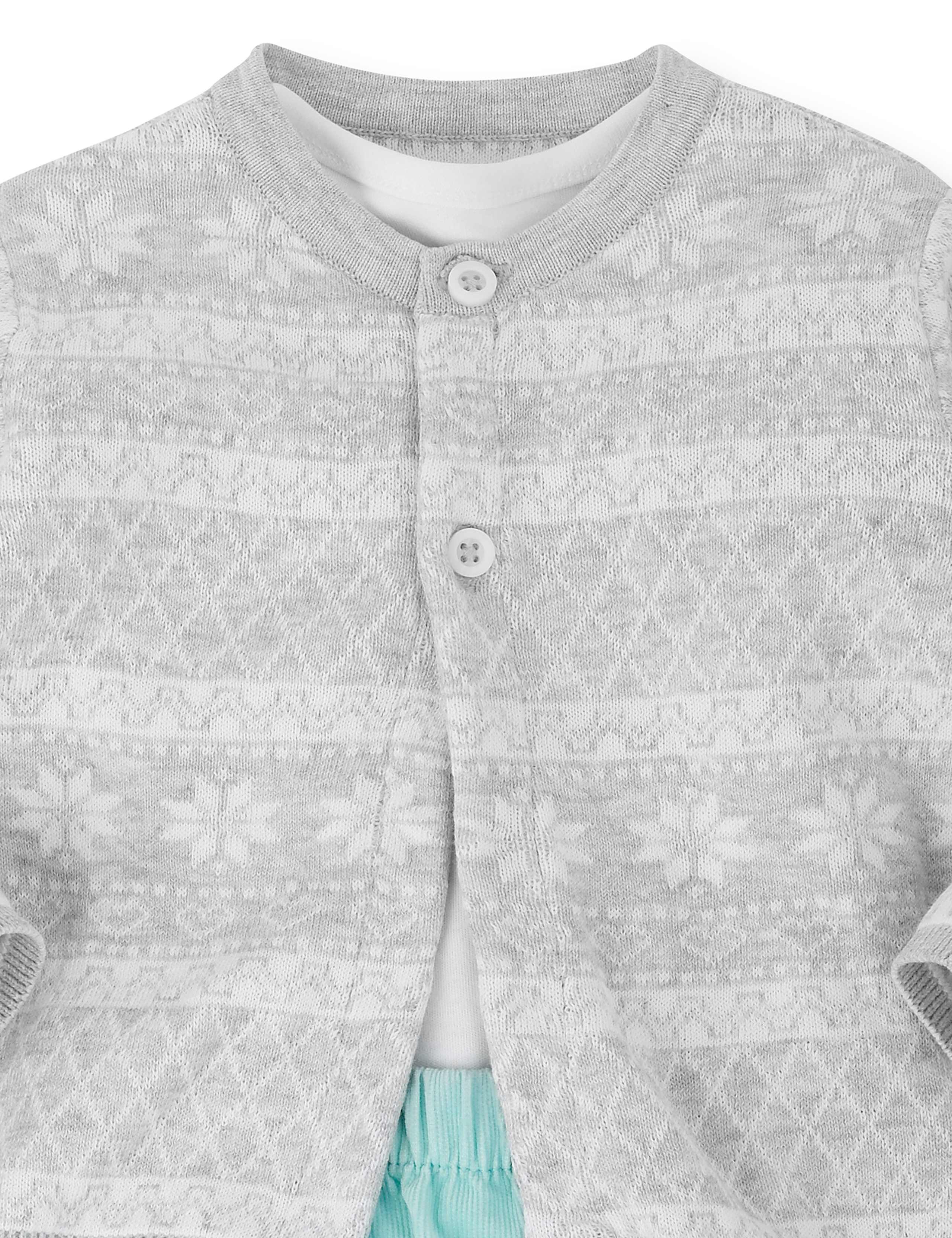 3 Piece Pure Cotton Cardigan, Bodysuit & Corduroy Trousers Outfit 5 of 7
