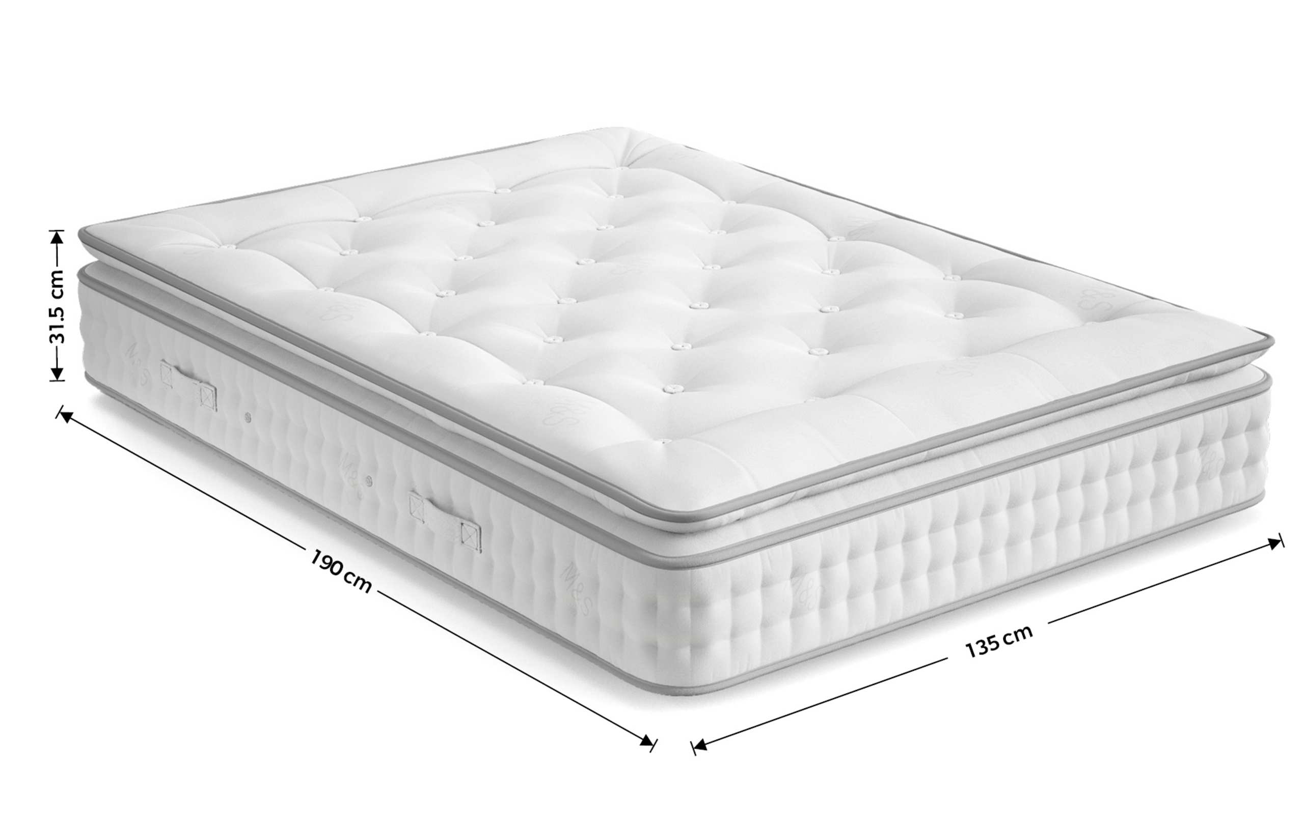2500 Luxury British Wool Pocket Spring Medium Pillowtop Mattress 4 of 4