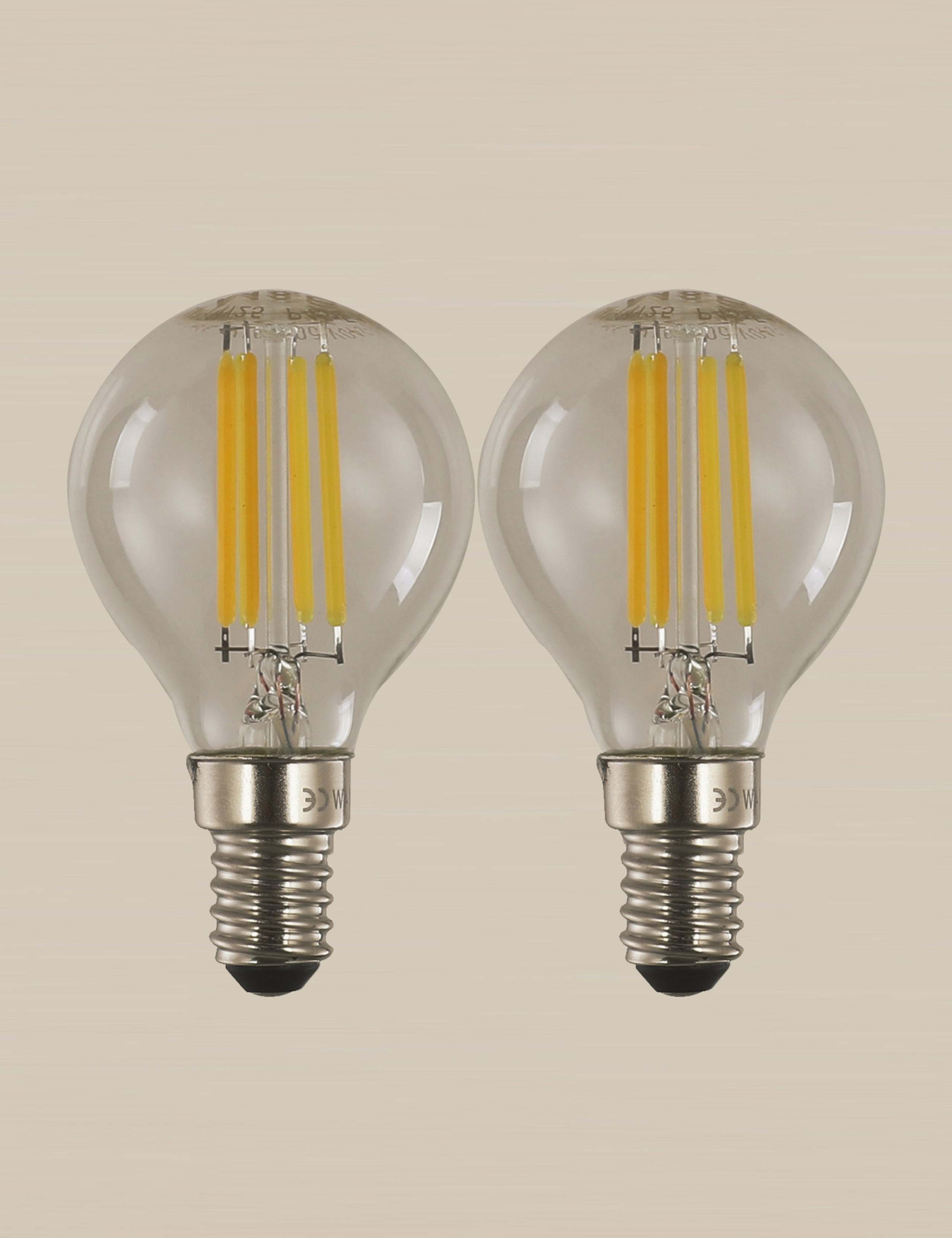 2 Pack 4W E14 Golf Ball LED Light Bulbs 1 of 3