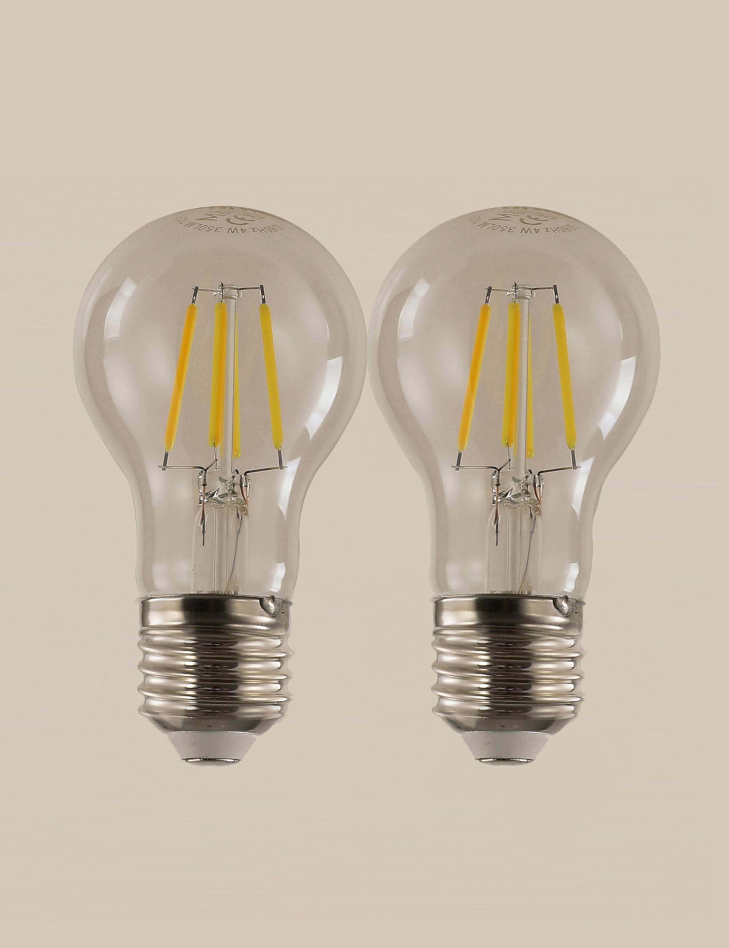 2 Pack 4W E27 GLS LED Light Bulbs 1 of 3