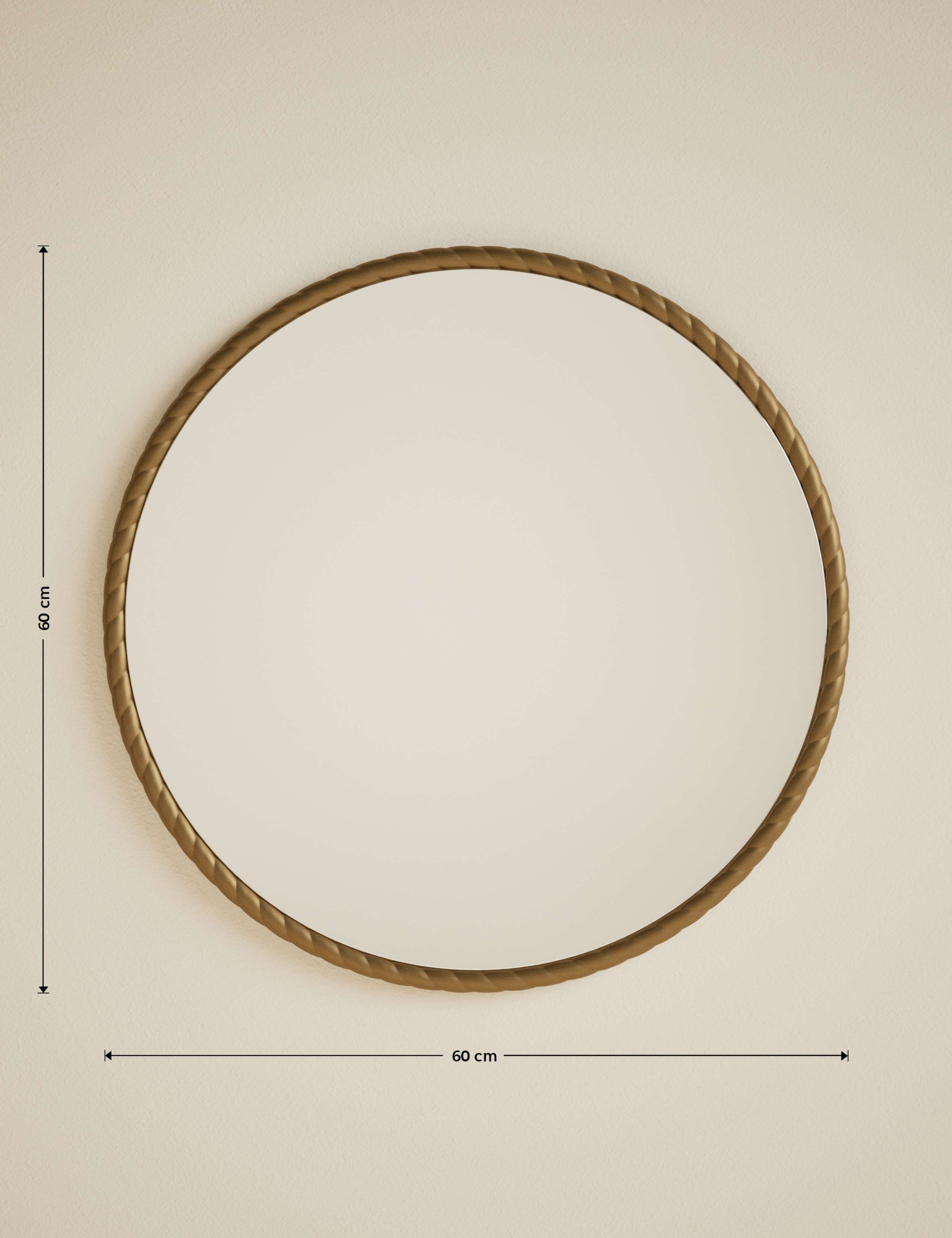 Twisted Metal Round Mirror 60cm 6 of 6