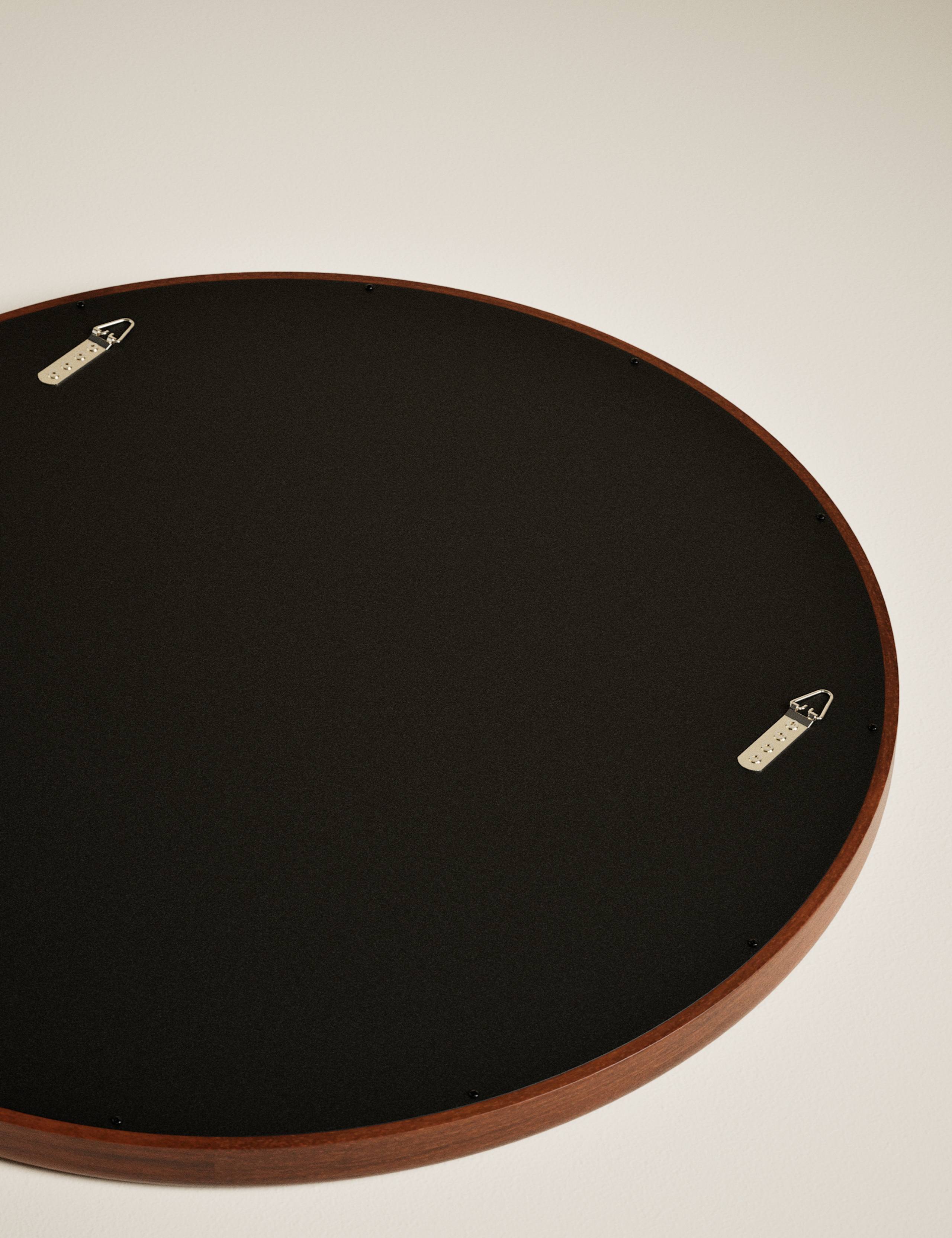 Wooden Round Mirror 80cm 5 of 6