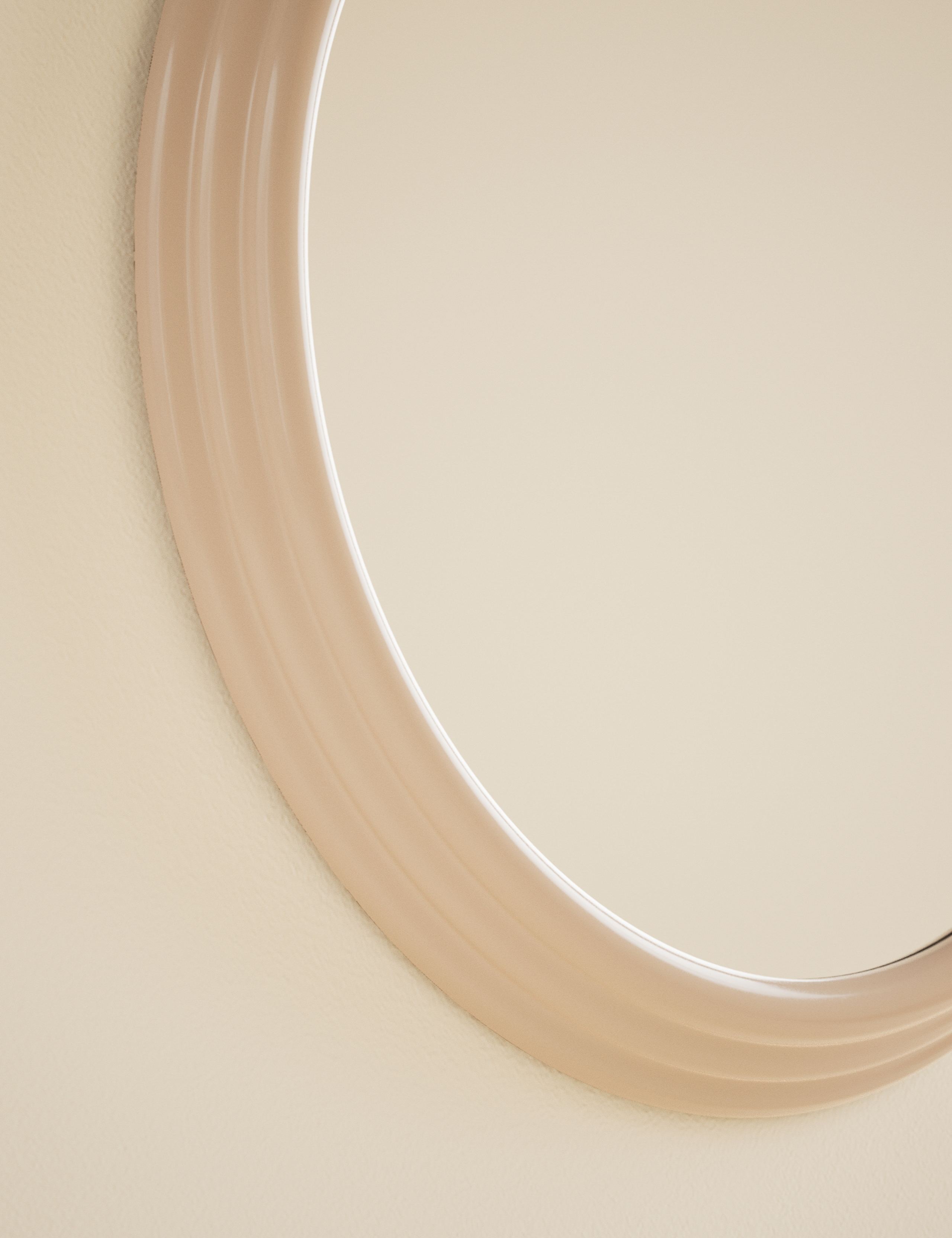 Ribbed Gloss Round Wall Mirror 4 of 6