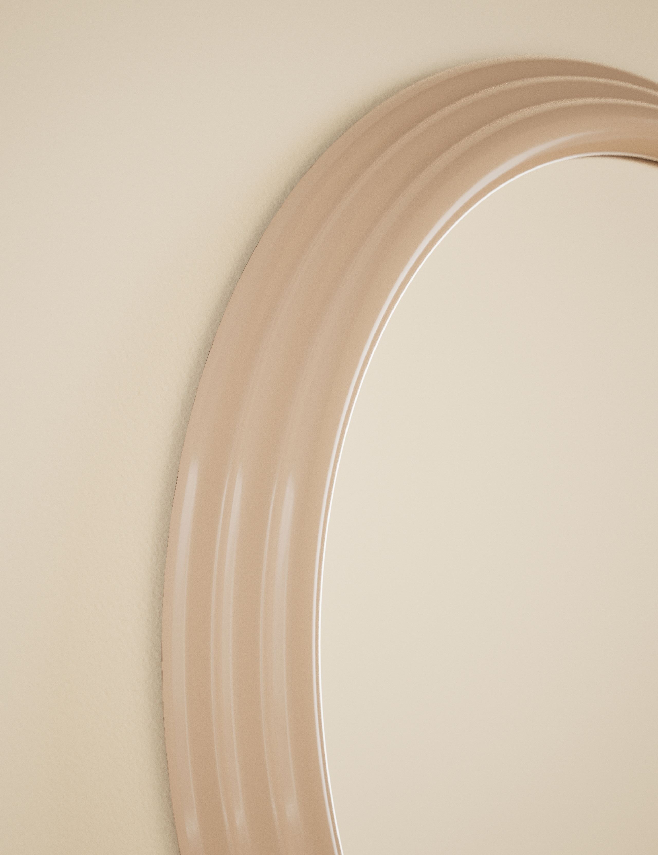 Ribbed Gloss Round Wall Mirror 5 of 6