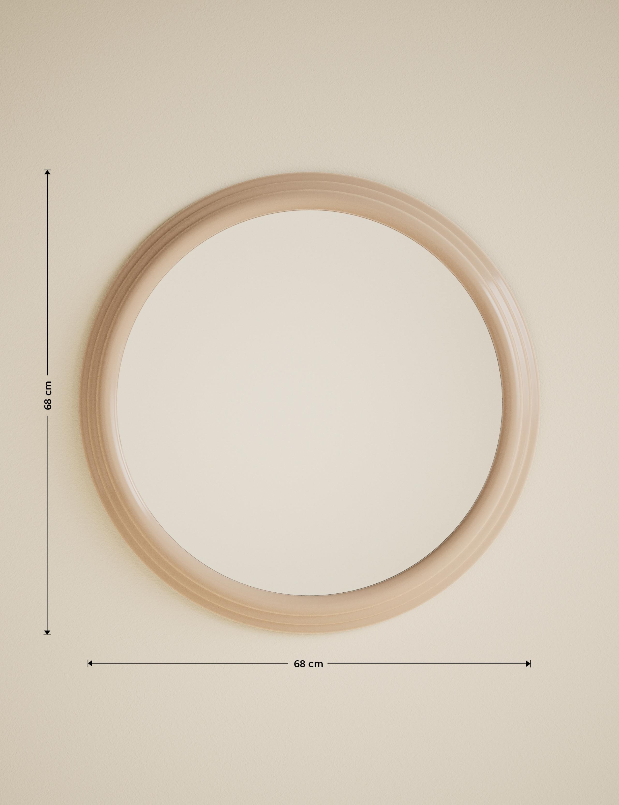 Ribbed Gloss Round Wall Mirror 6 of 6