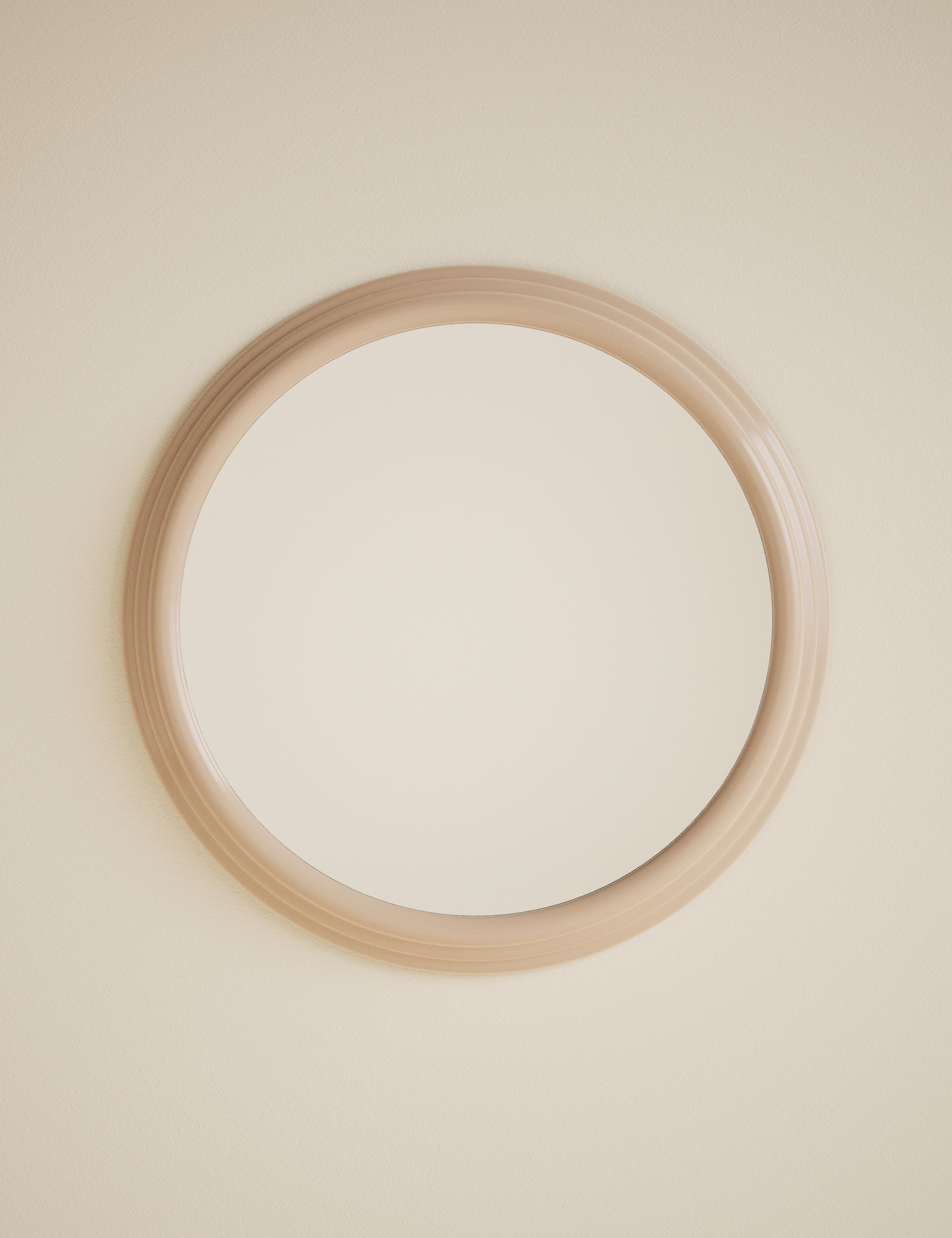 Ribbed Gloss Round Wall Mirror 2 of 6